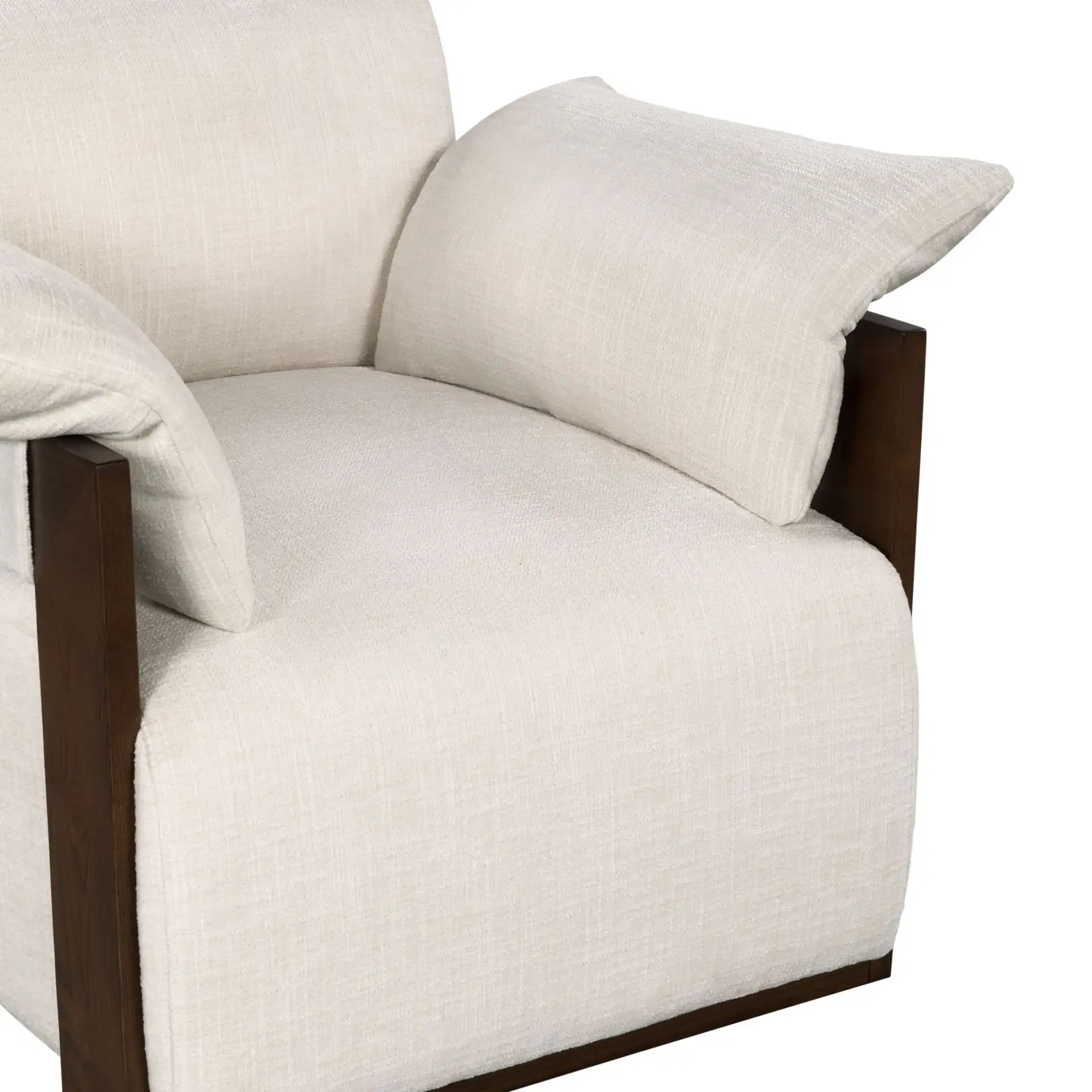 Ivybella Accent Chair in Ivory / Dark Brown in a styled room