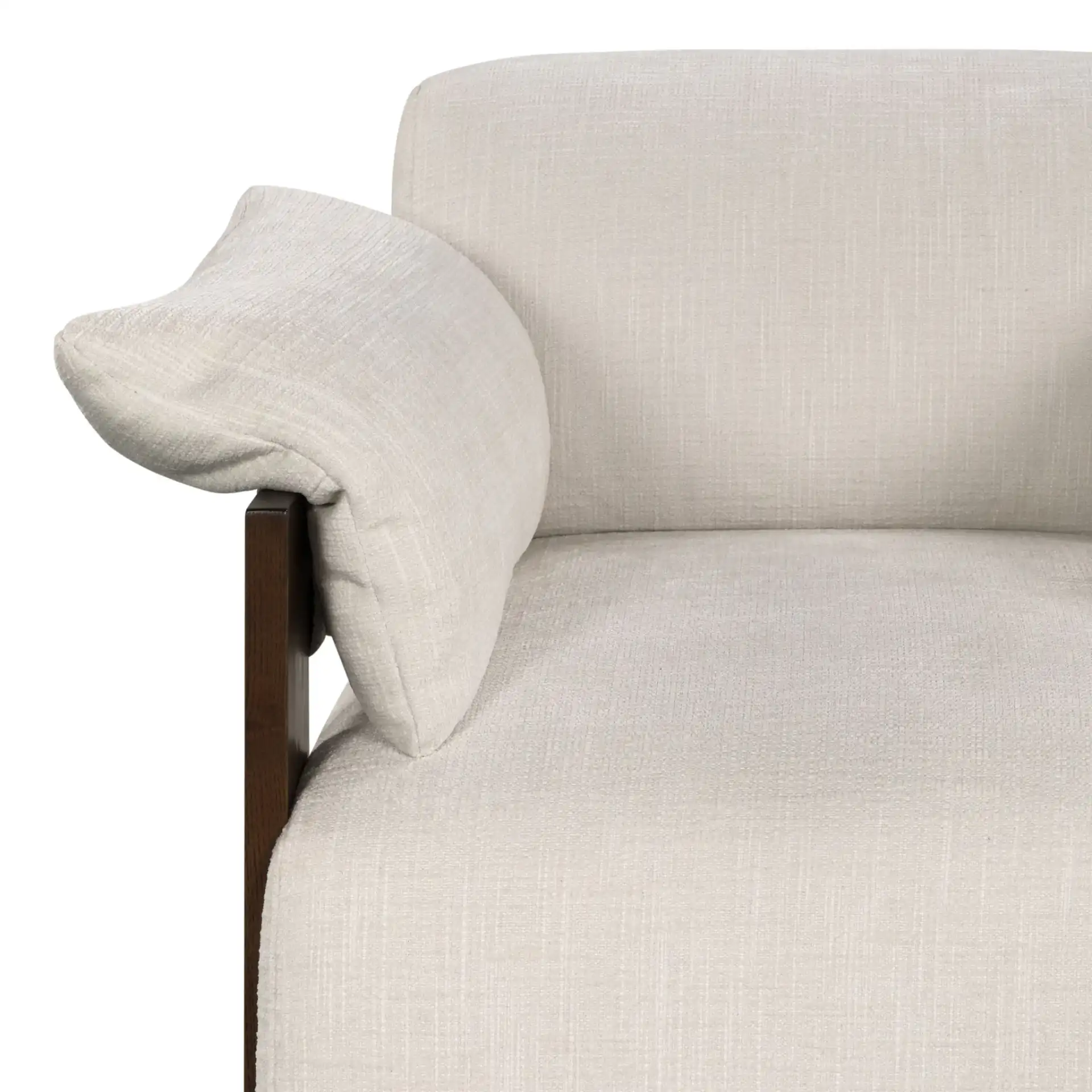 Ivybella Accent Chair in Ivory / Dark Brown in a styled room