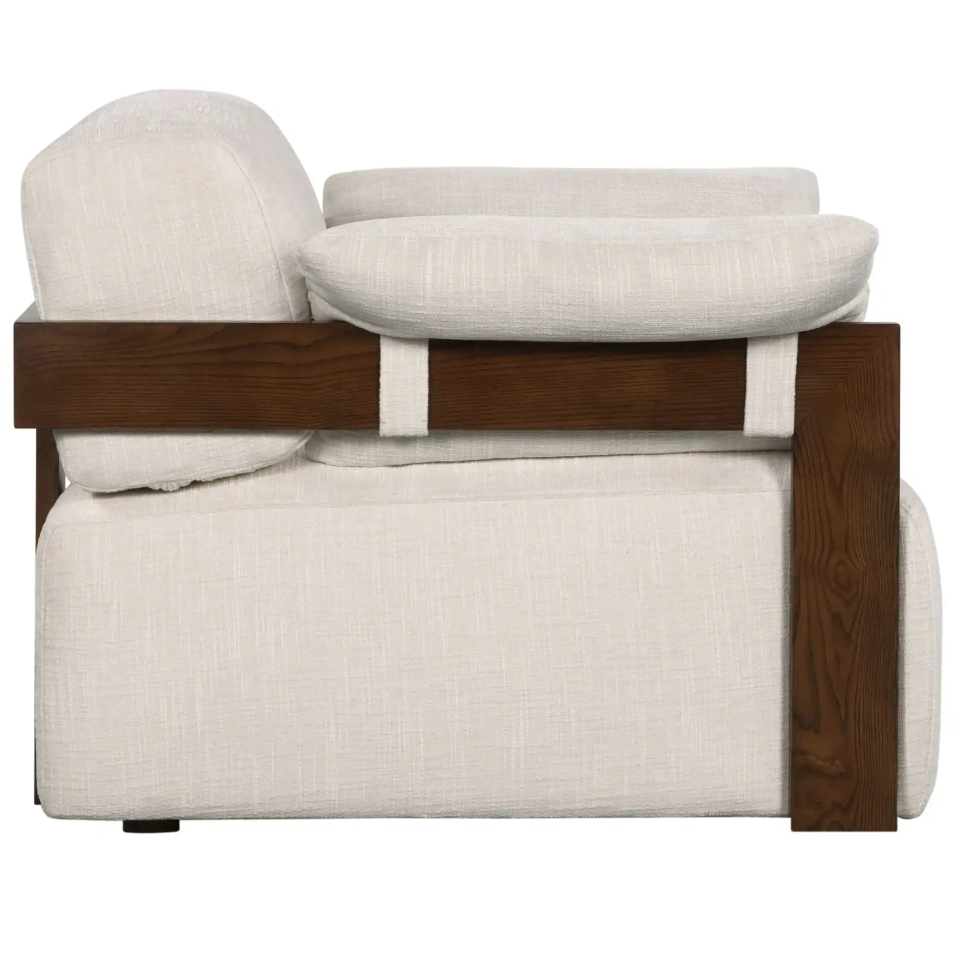 Ivybella Accent Chair in Ivory / Dark Brown, detail view