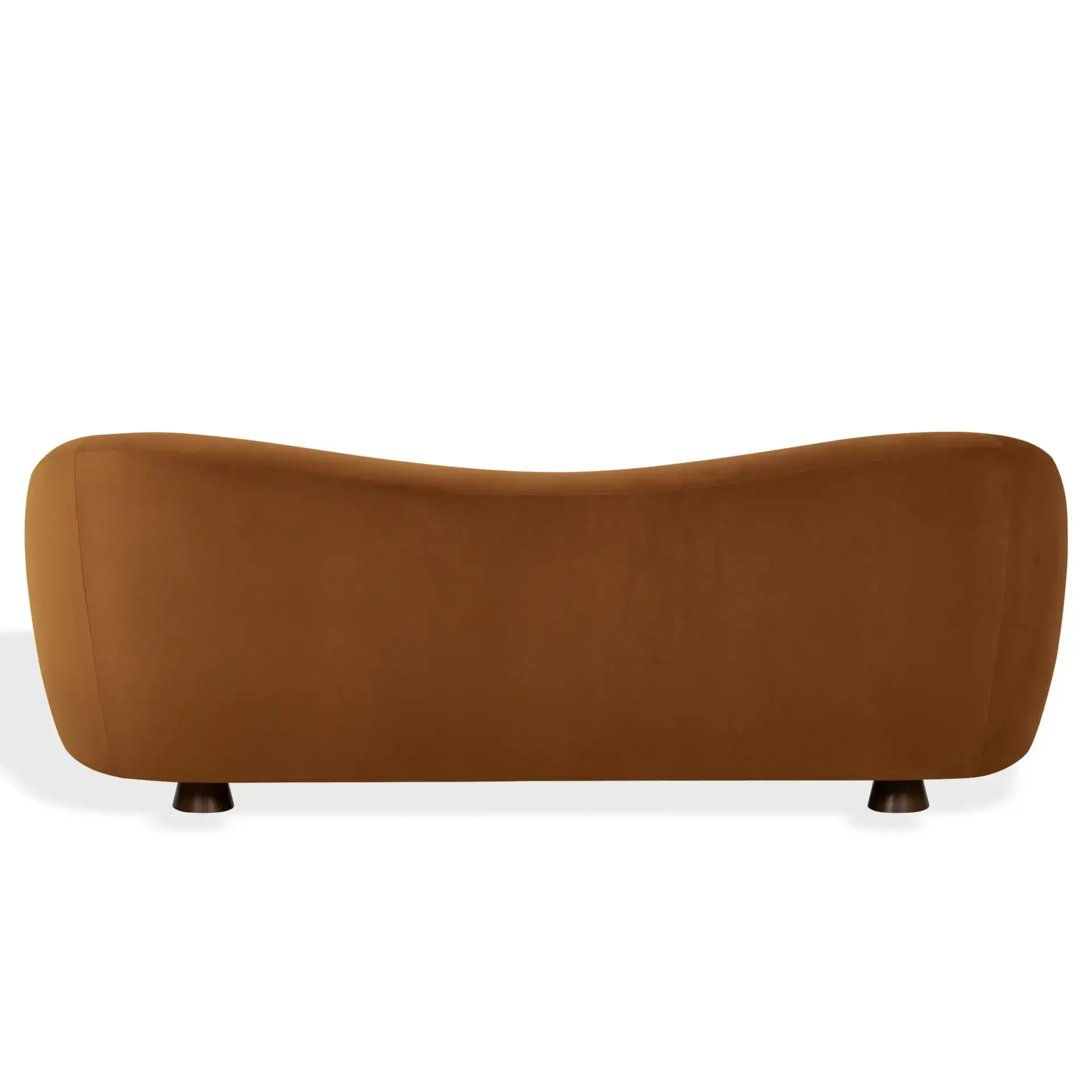 Jocelyne Velvet Sofa in Brown / Walnut, detail view