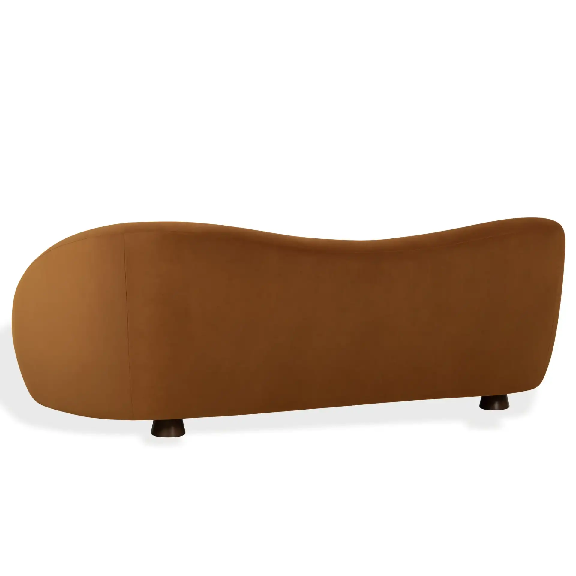 Jocelyne Velvet Sofa in Brown / Walnut, detail view