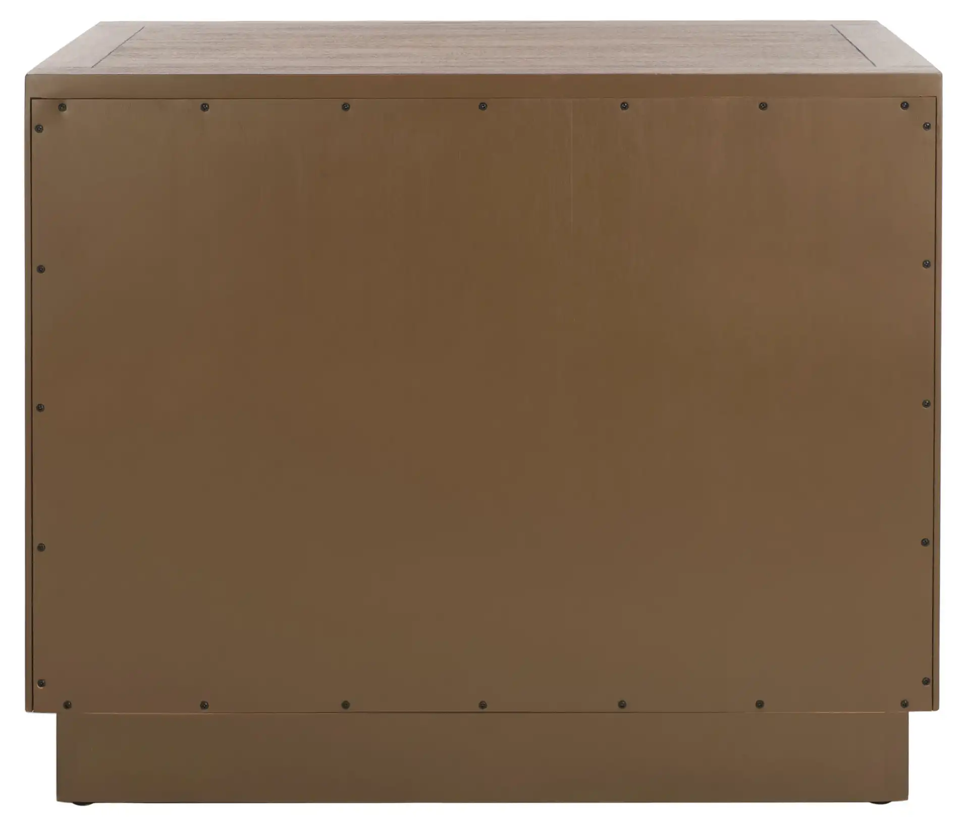 Steve Two-Drawer Wood Nightstand in Brown, detail view