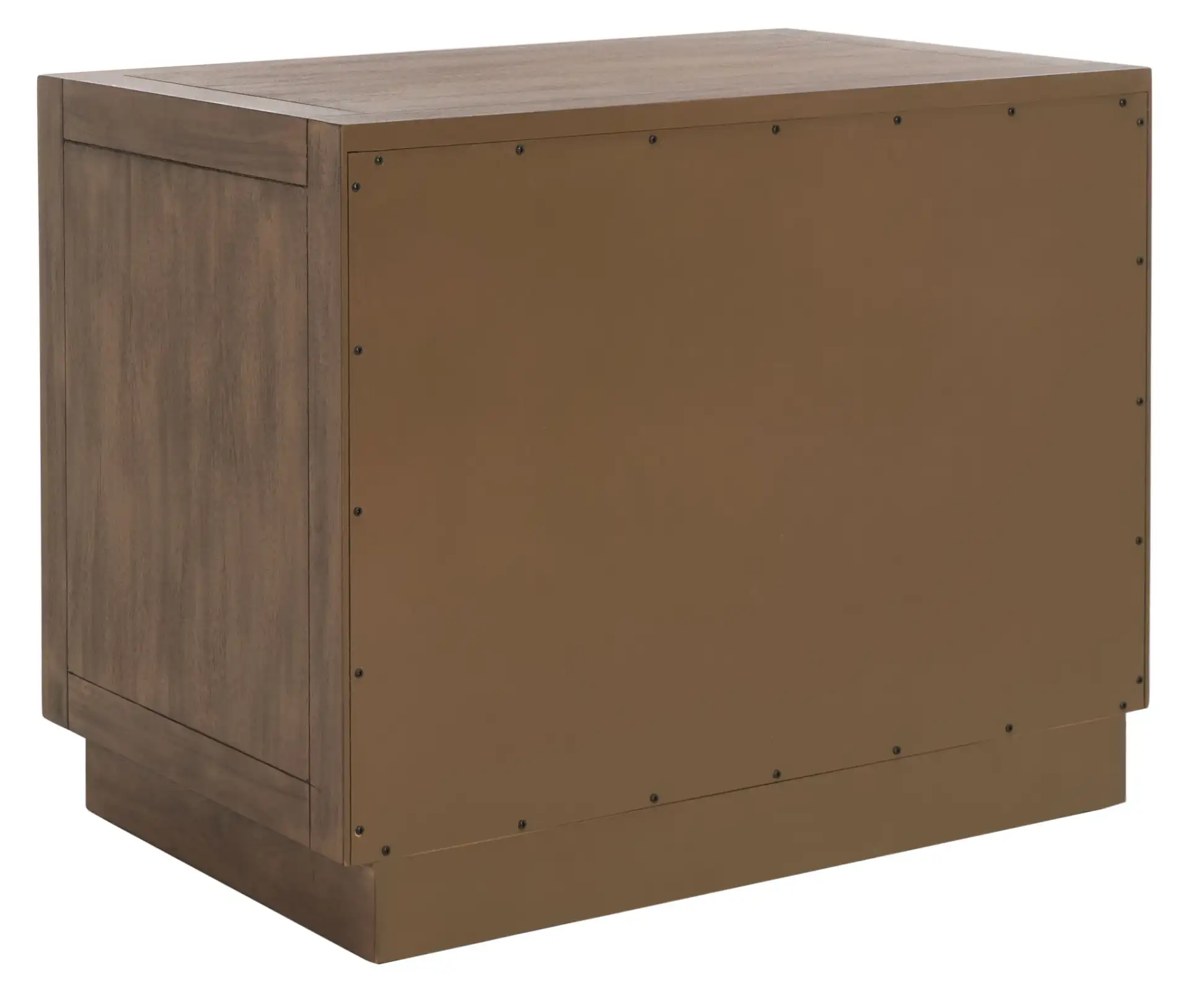 Steve Two-Drawer Wood Nightstand in Brown, detail view