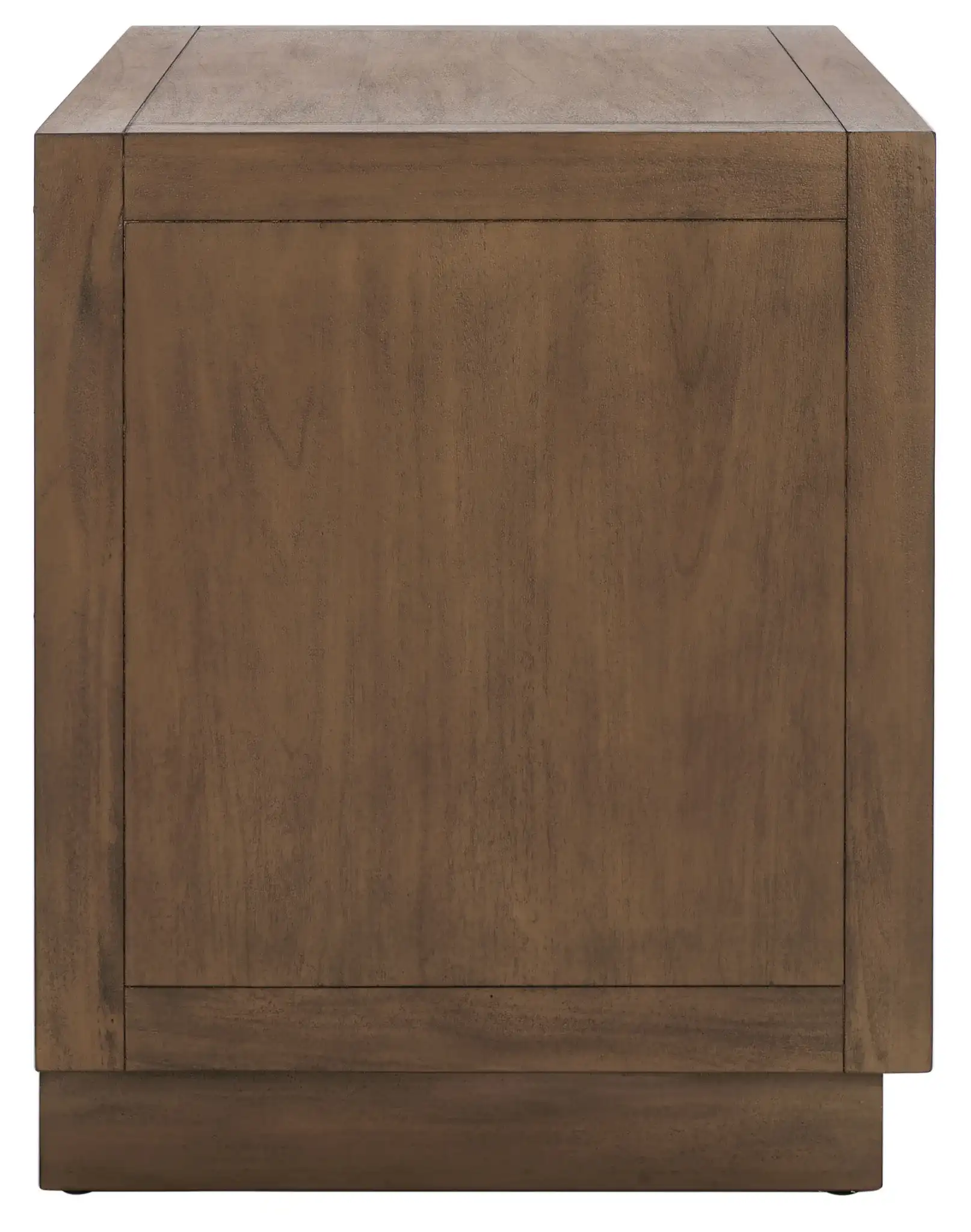 Steve Two-Drawer Wood Nightstand in Brown, detail view