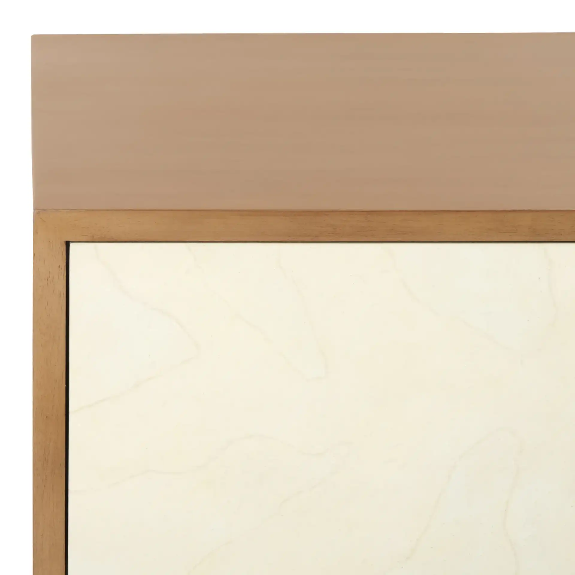 Edalina Two-Drawer Nightstand in Natural / White in a styled room