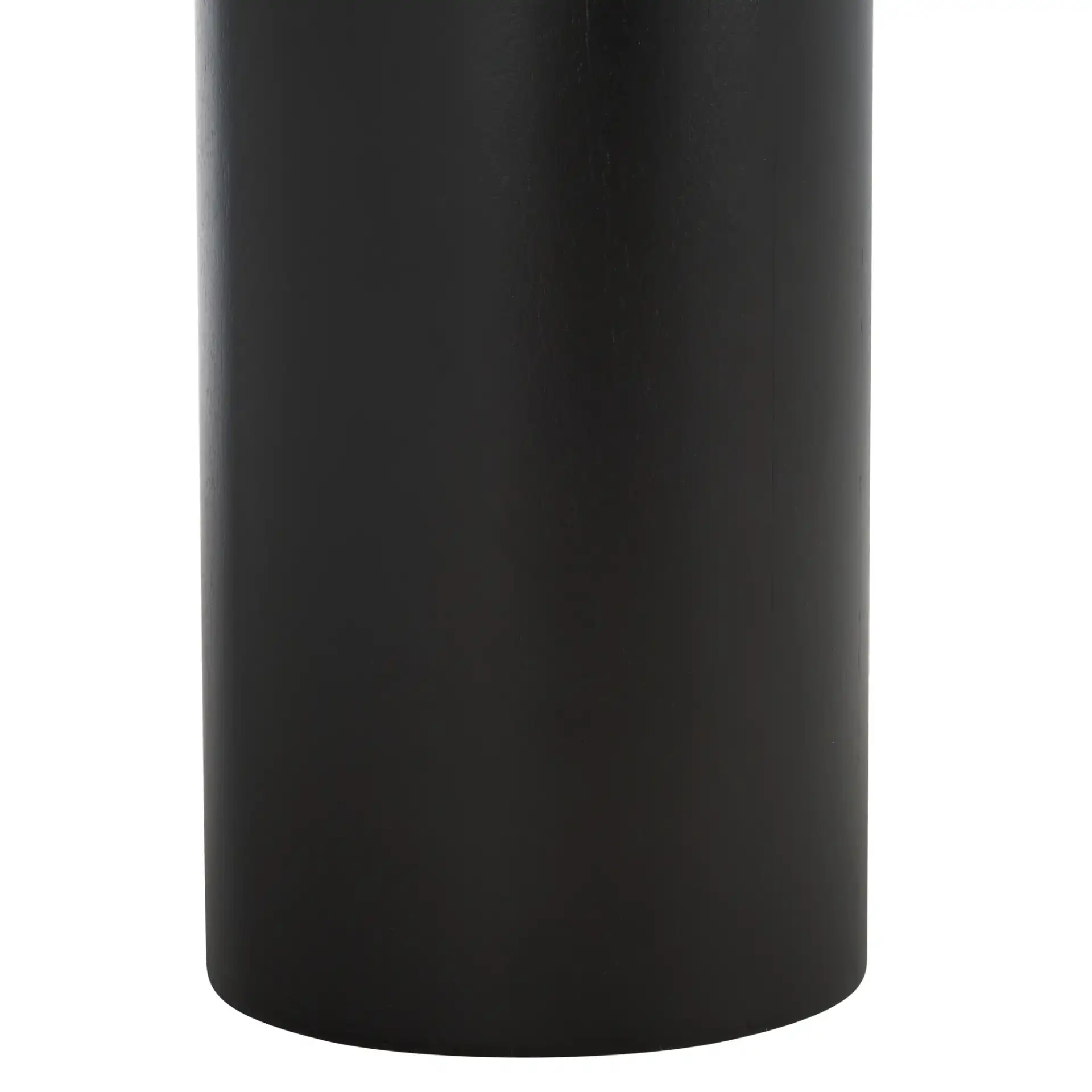 Bary Round Three-Leg Wood Coffee Table in Black, detail view