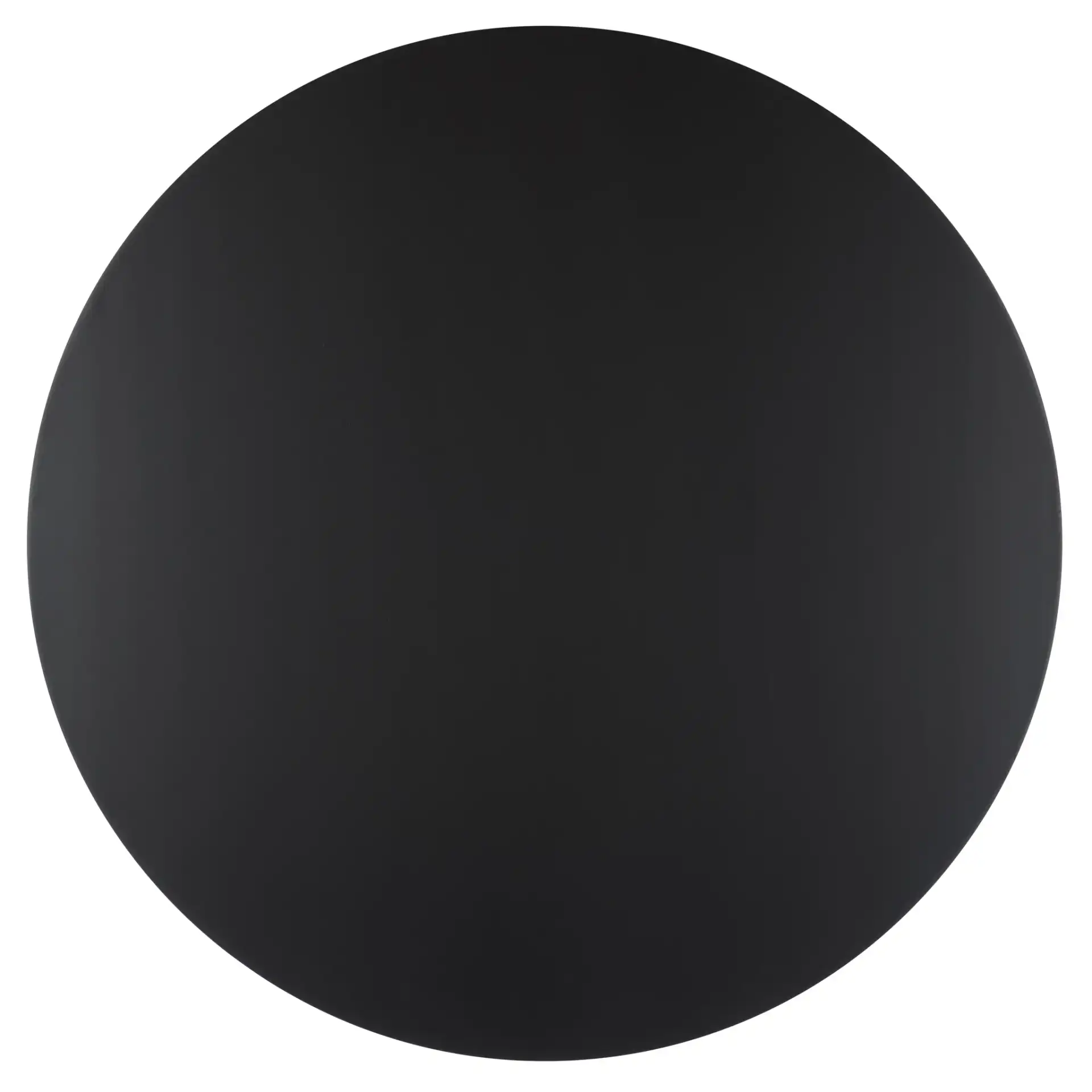 Bary Round Three-Leg Wood Coffee Table in Black, detail view