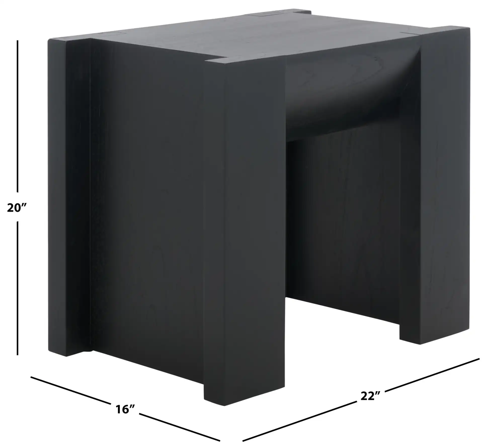 Jessandria Wood Accent Table in Black, detail view