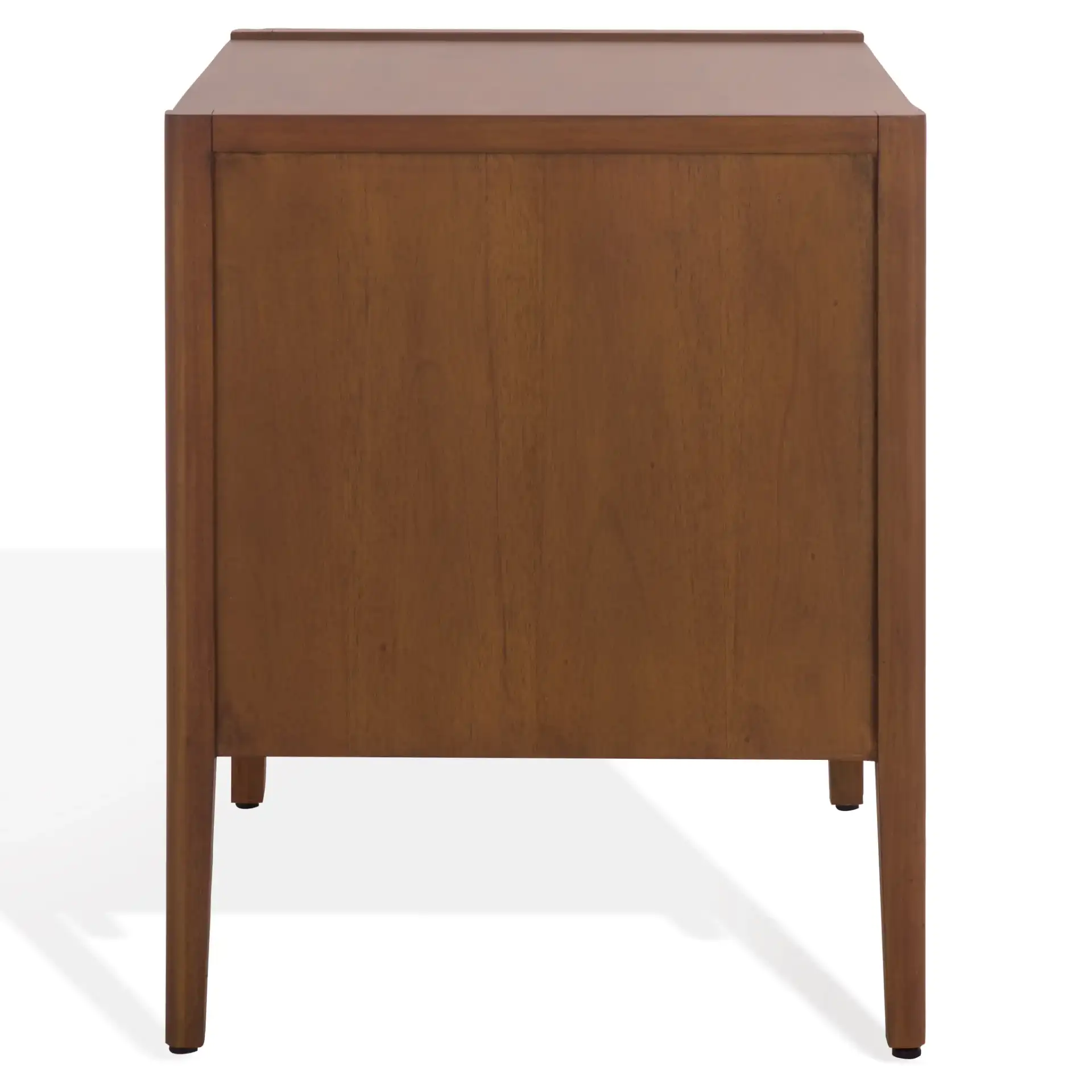 Mayalyn Wood Two-Drawer Nightstand in Walnut / Black, detail view