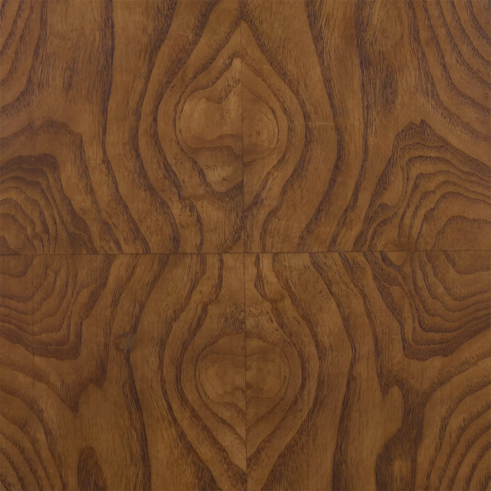 Frankie Burl Two-Drawer Nightstand in Walnut Burl, detail view