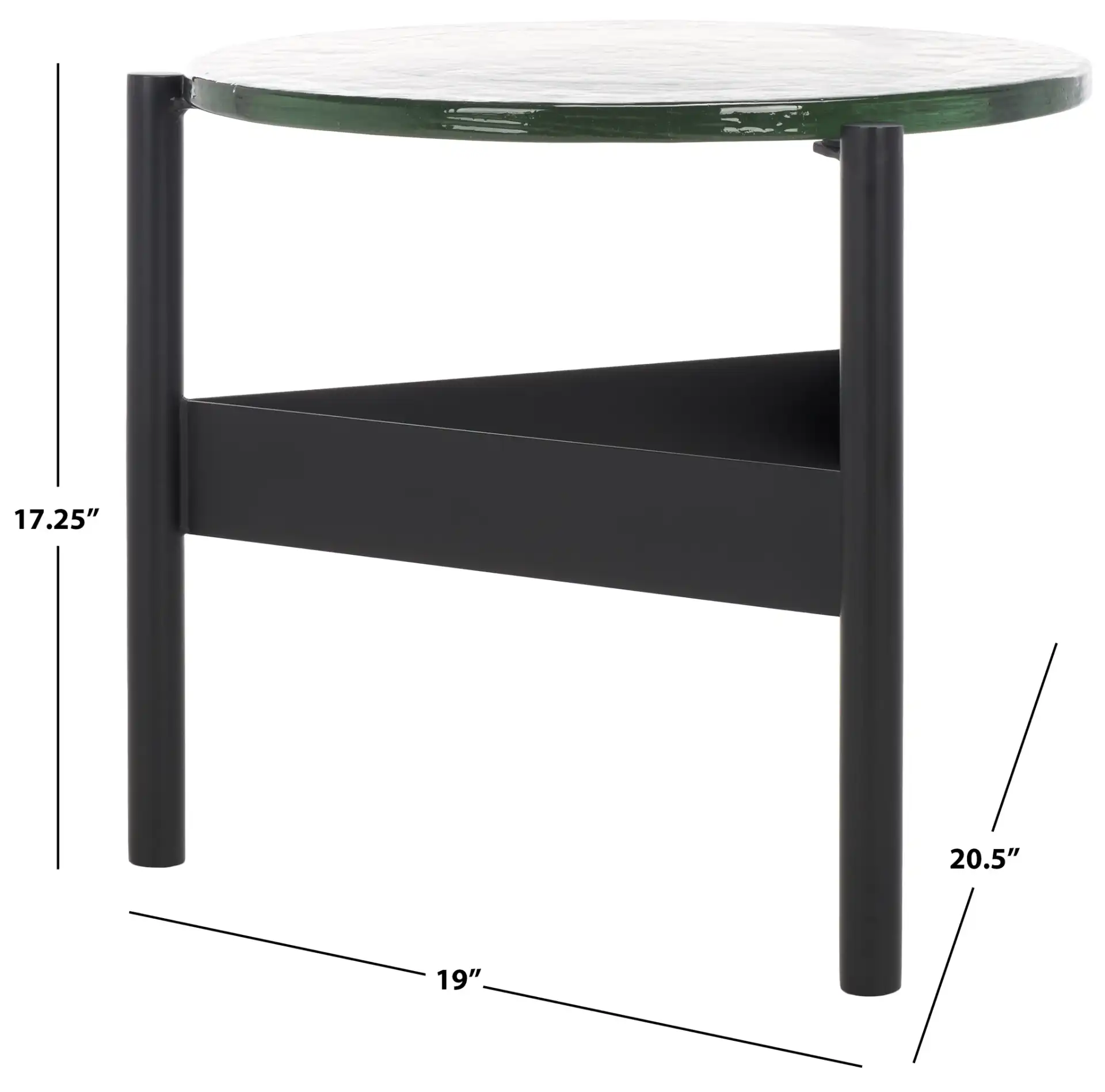 Rozalia Cast Glass Accent Table in Black / Clear, detail view