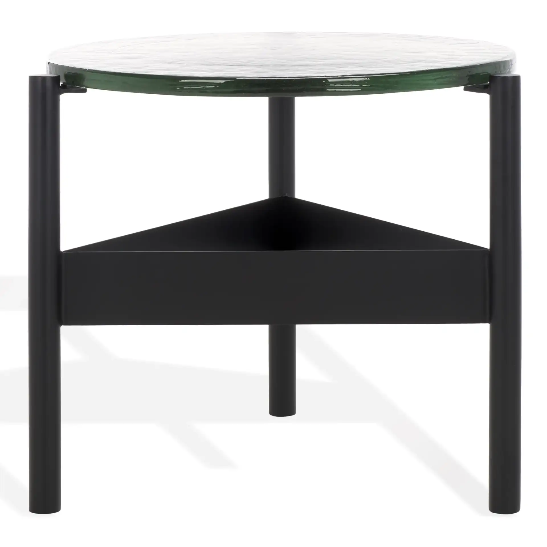 Rozalia Cast Glass Accent Table in Black / Clear, detail view