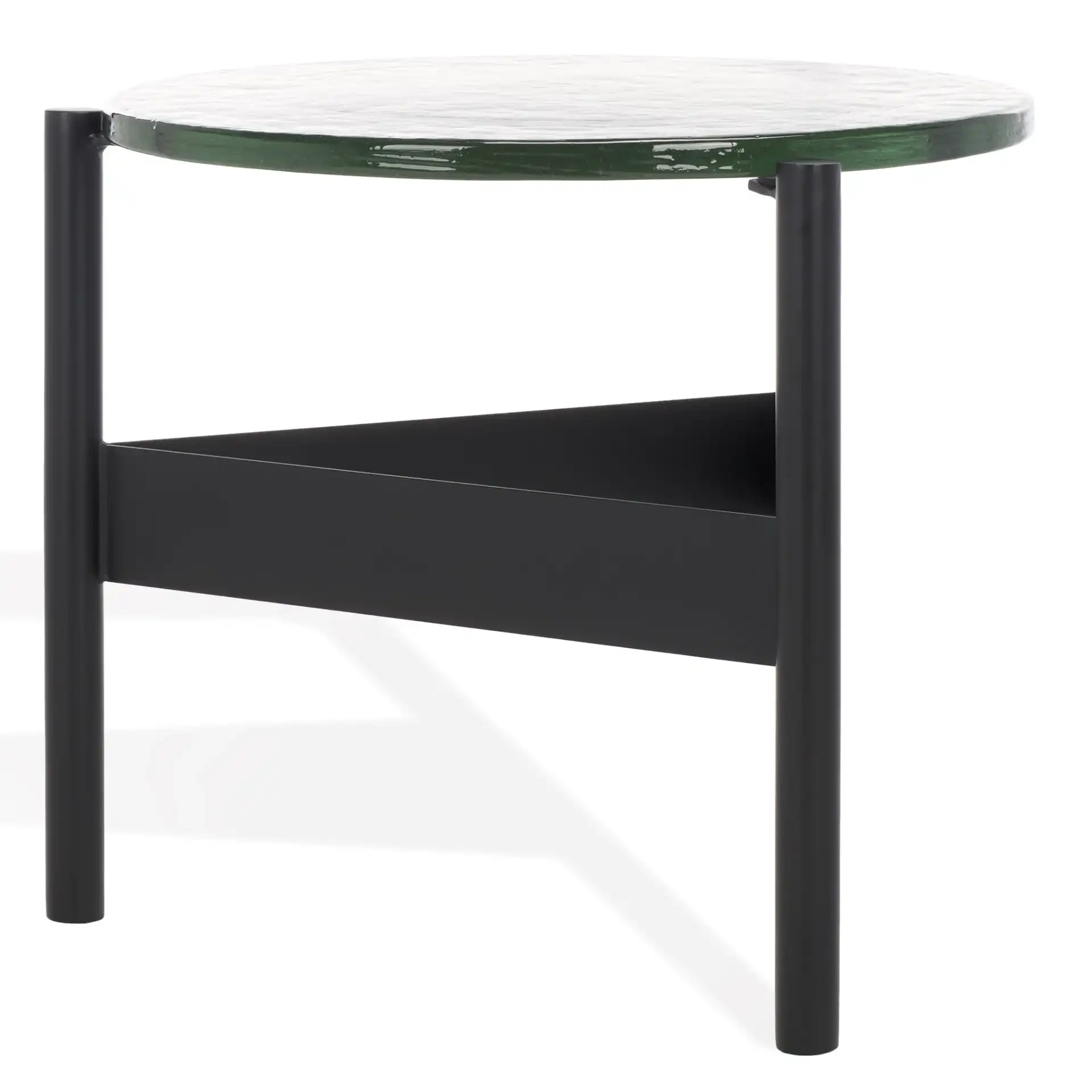 Rozalia Cast Glass Accent Table in Black / Clear, detail view