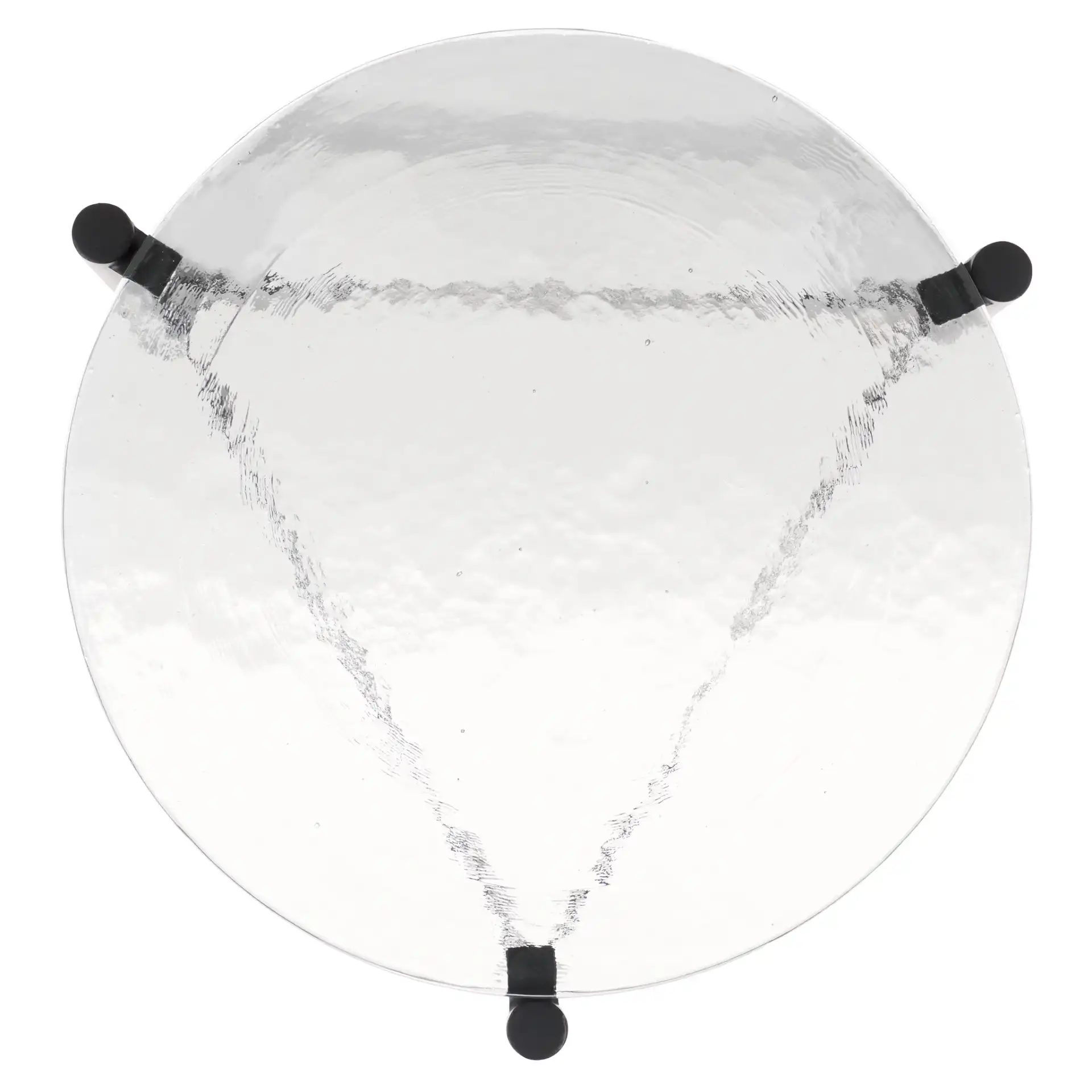 Rozalia Cast Glass Accent Table in Black / Clear, detail view