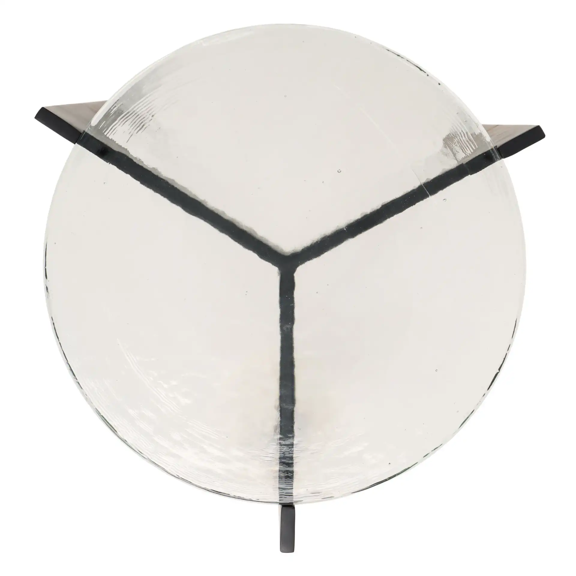 Seymour Cast Glass Accent Table in Black / Clear, detail view