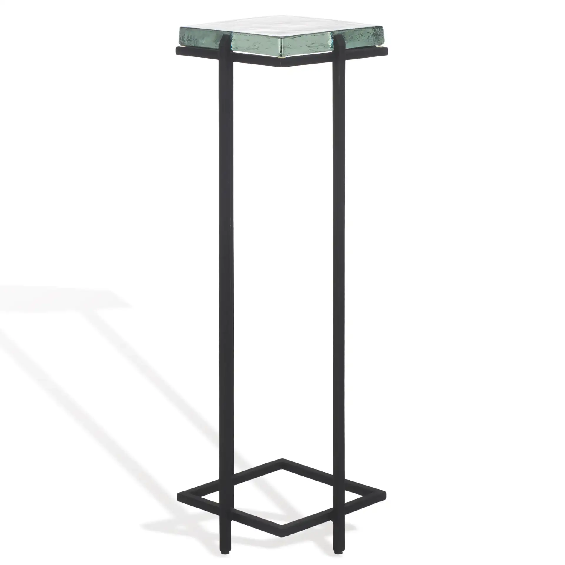 Giabelle Cast Glass Drink Table in Black / Clear, detail view