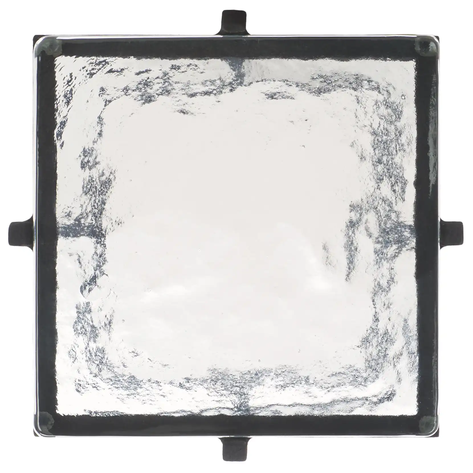 Giabelle Cast Glass Drink Table in Black / Clear, detail view