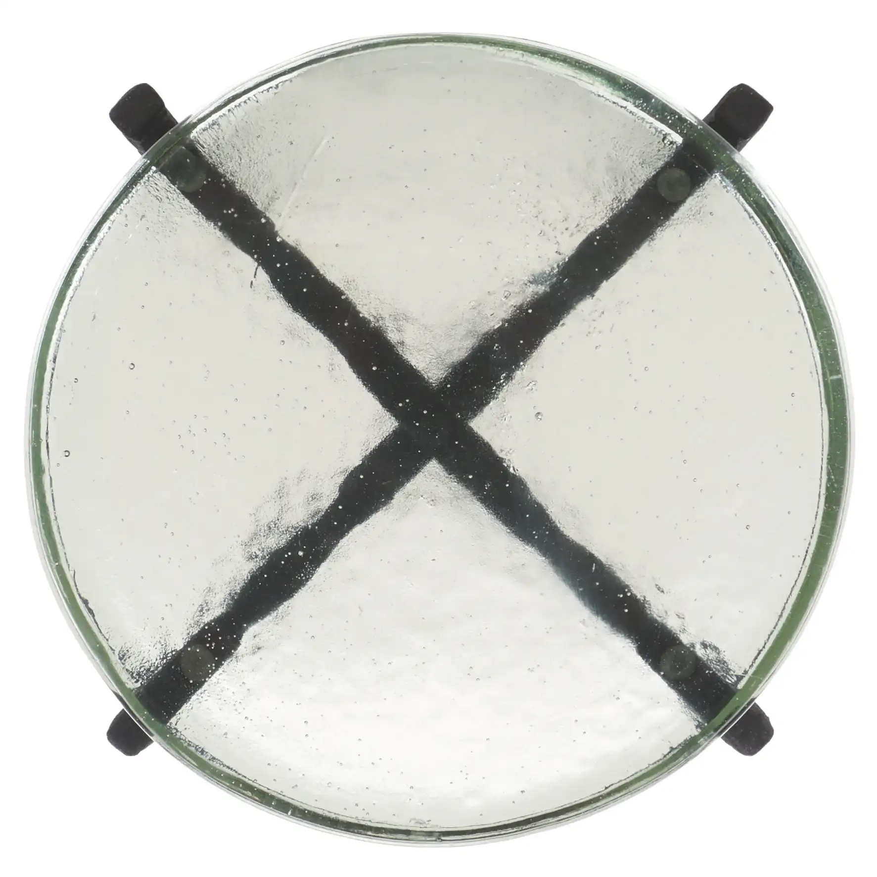 Kathaleen Cast Glass Drink Table in Black / Clear, detail view