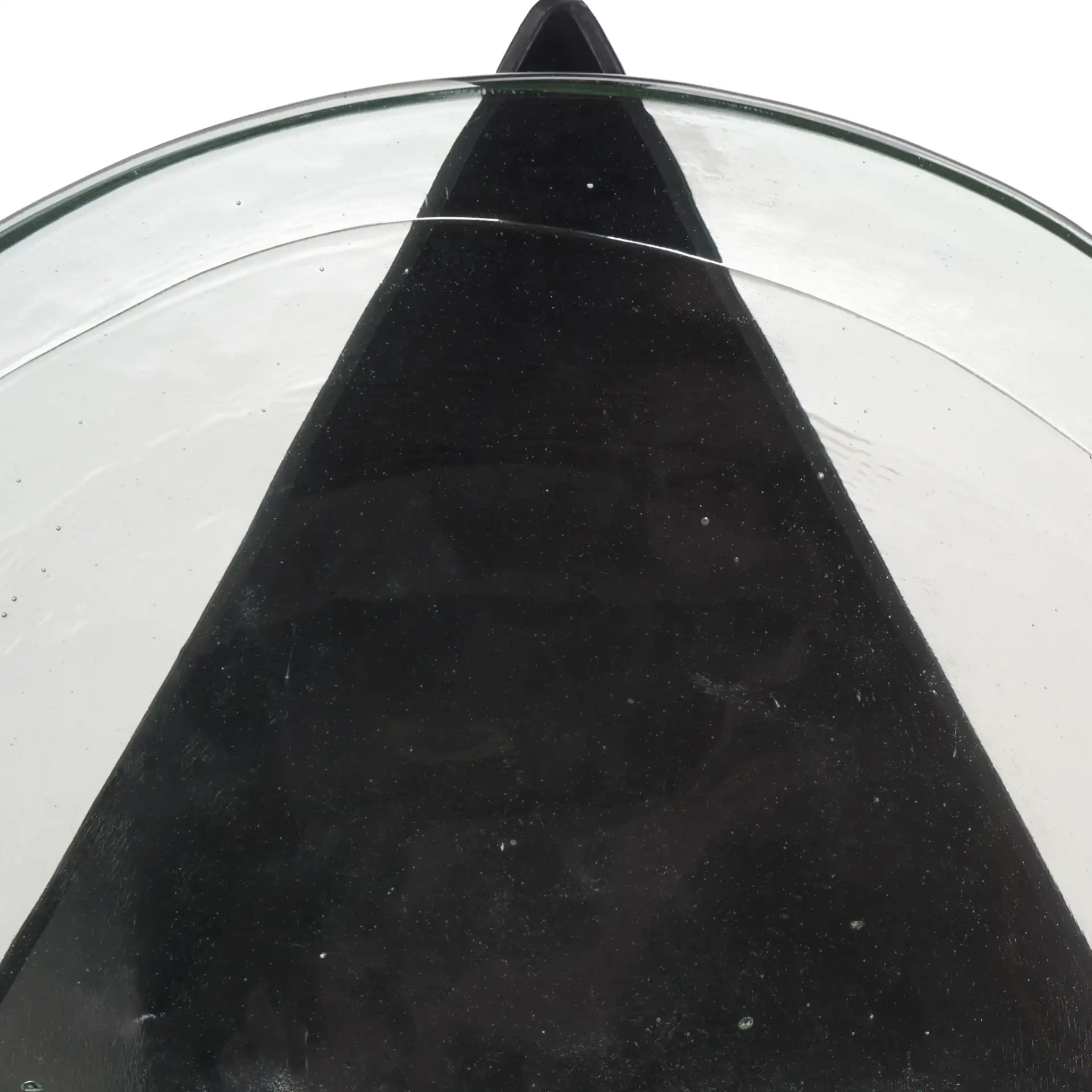 Marisella Cast Glass Accent Table in Black / Clear, detail view