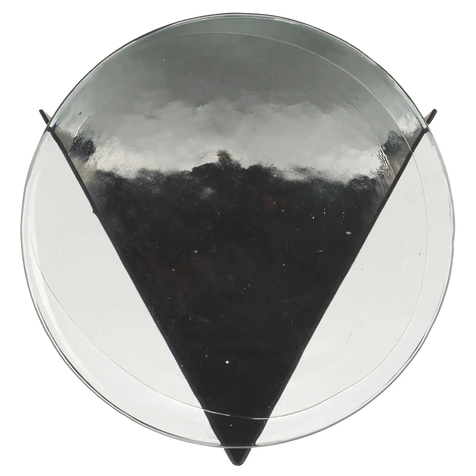 Marisella Cast Glass Accent Table in Black / Clear, detail view