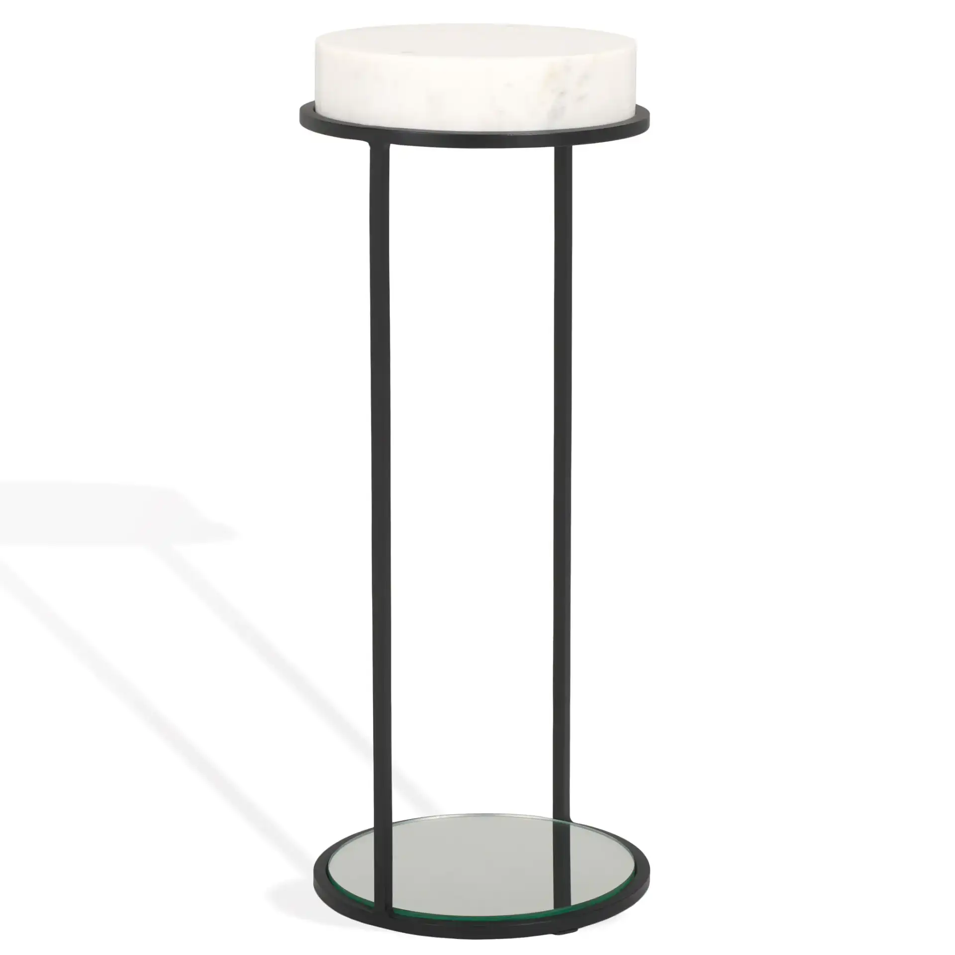 Jennibelle Marble Drink Table in Black / White, detail view