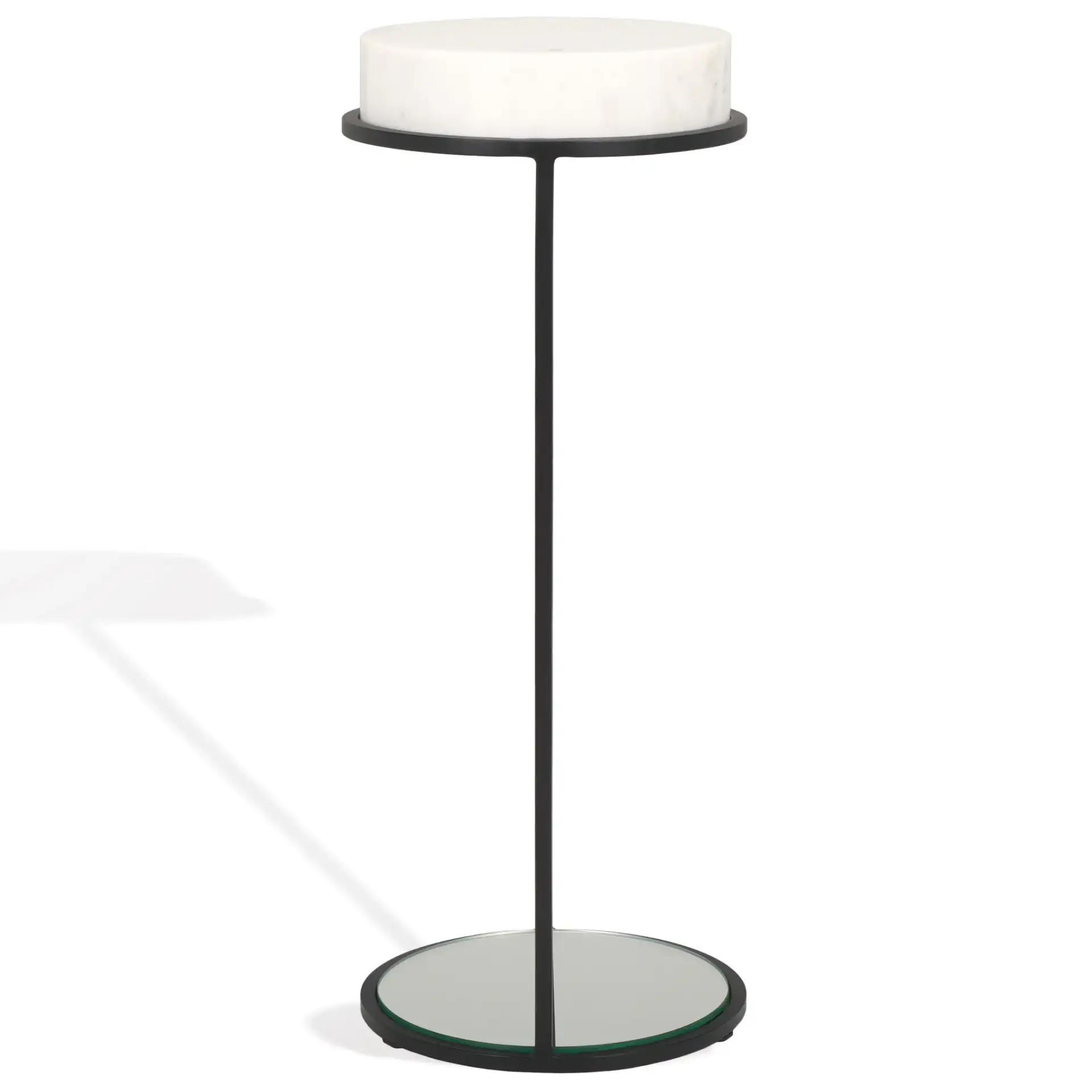 Jennibelle Marble Drink Table in Black / White, detail view