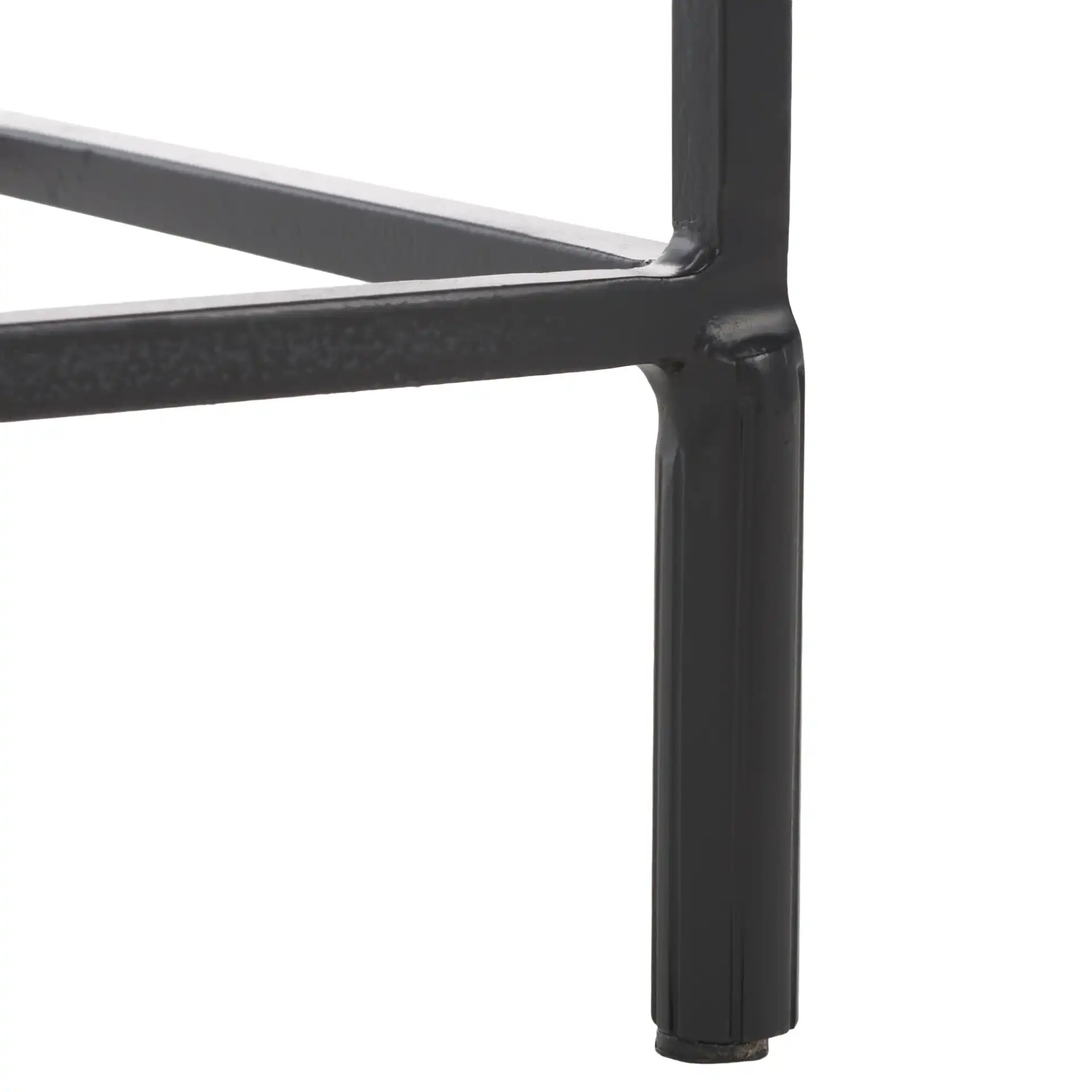 Ferguson Cast Glass Accent Table in Black / Clear, detail view