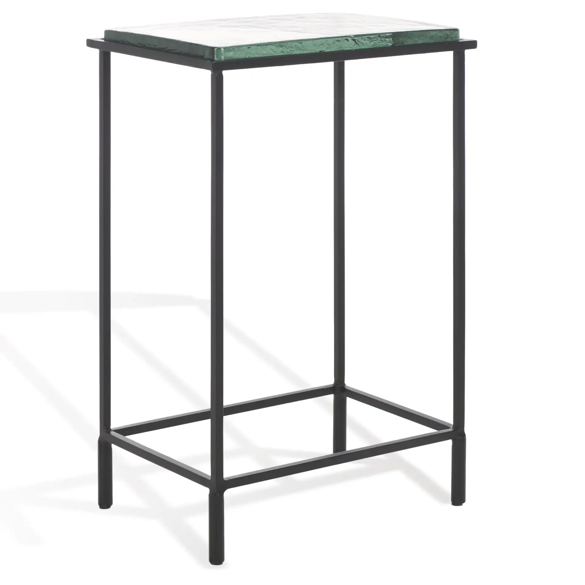 Ferguson Cast Glass Accent Table in Black / Clear, detail view