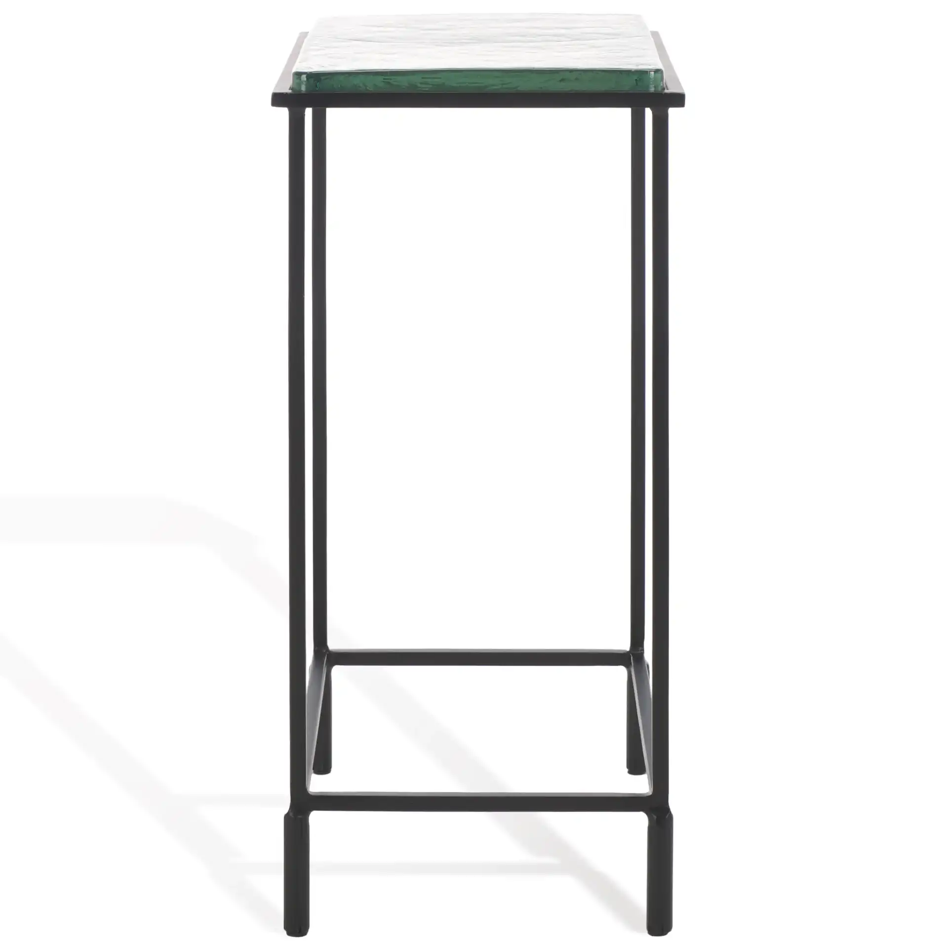 Ferguson Cast Glass Accent Table in Black / Clear, detail view