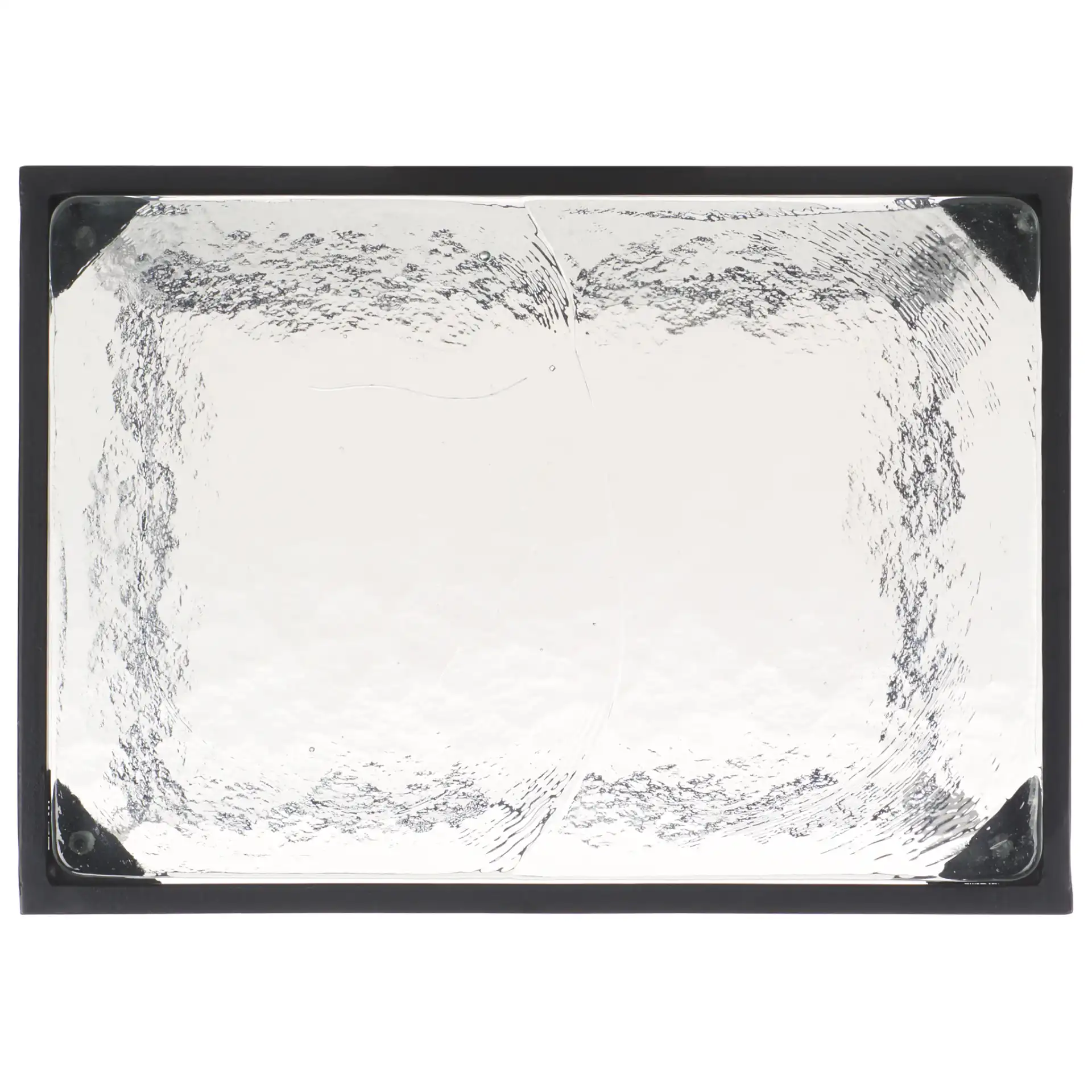 Ferguson Cast Glass Accent Table in Black / Clear, detail view