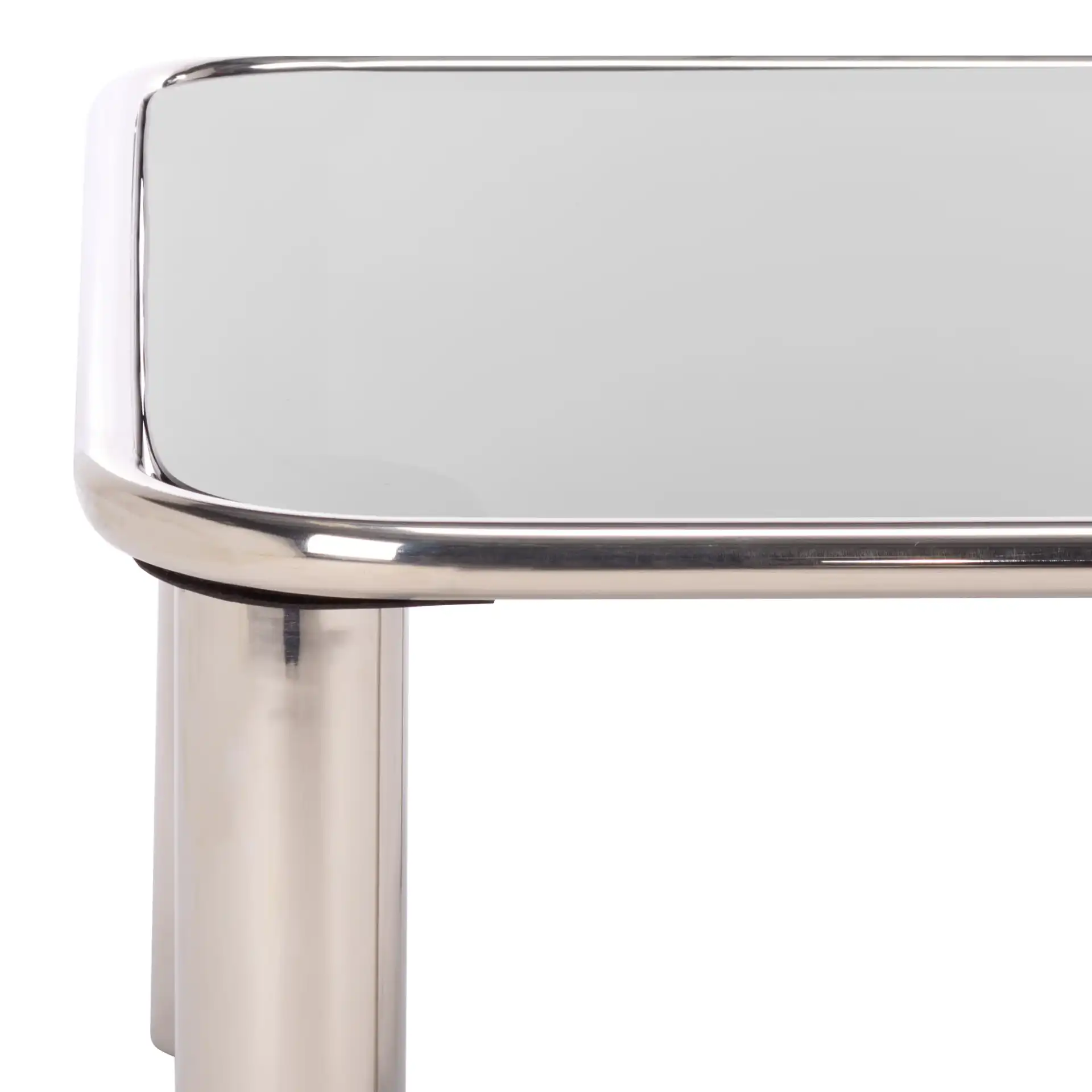 Elizanette Square Coffee Table in Chrome / Black in a styled room