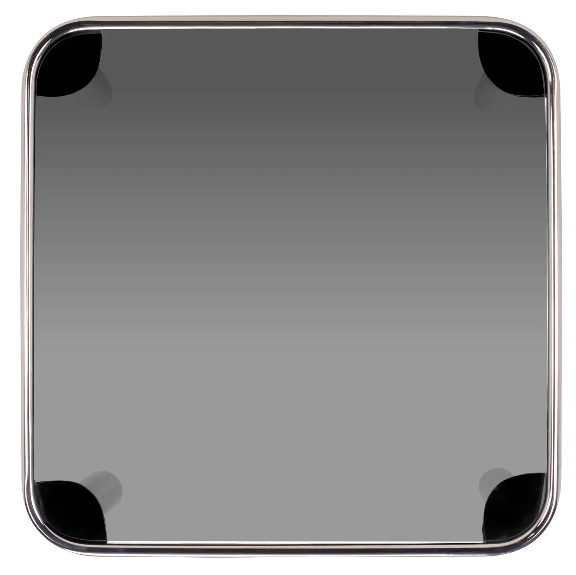Elizanette Square Coffee Table in Chrome / Black, detail view