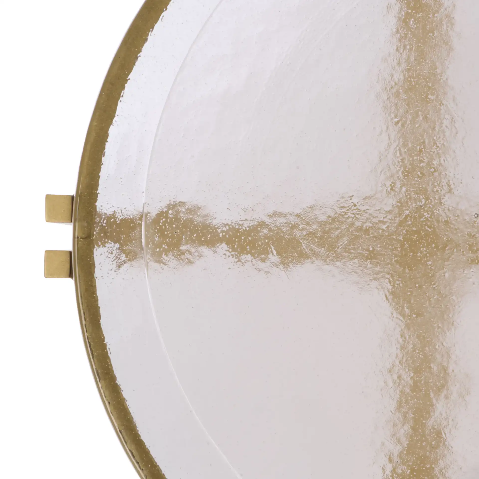 Levitt Cast Glass Top Accent Table in Brass / Clear, detail view