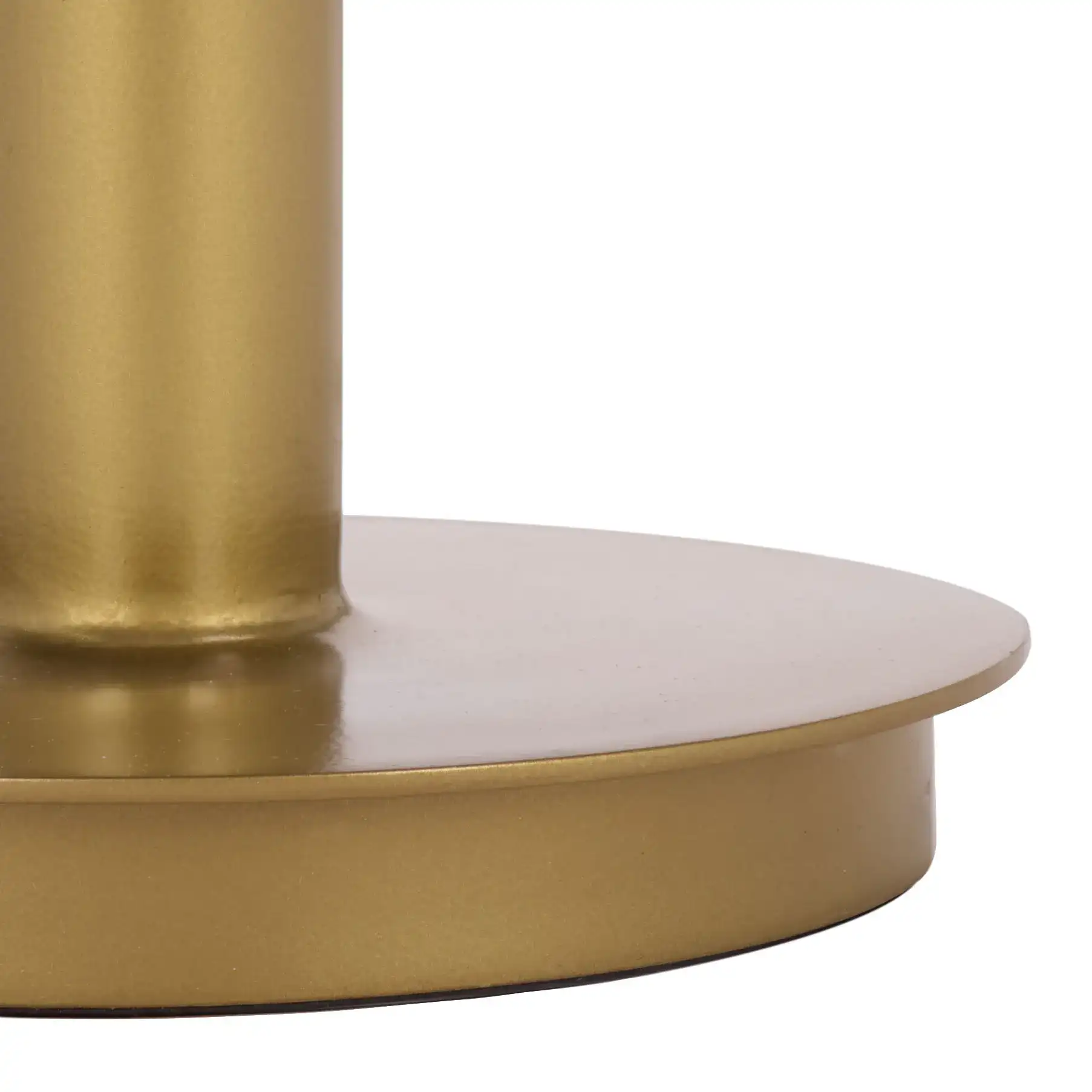 Branxton Marble Top Accent Table in Brass / White, detail view