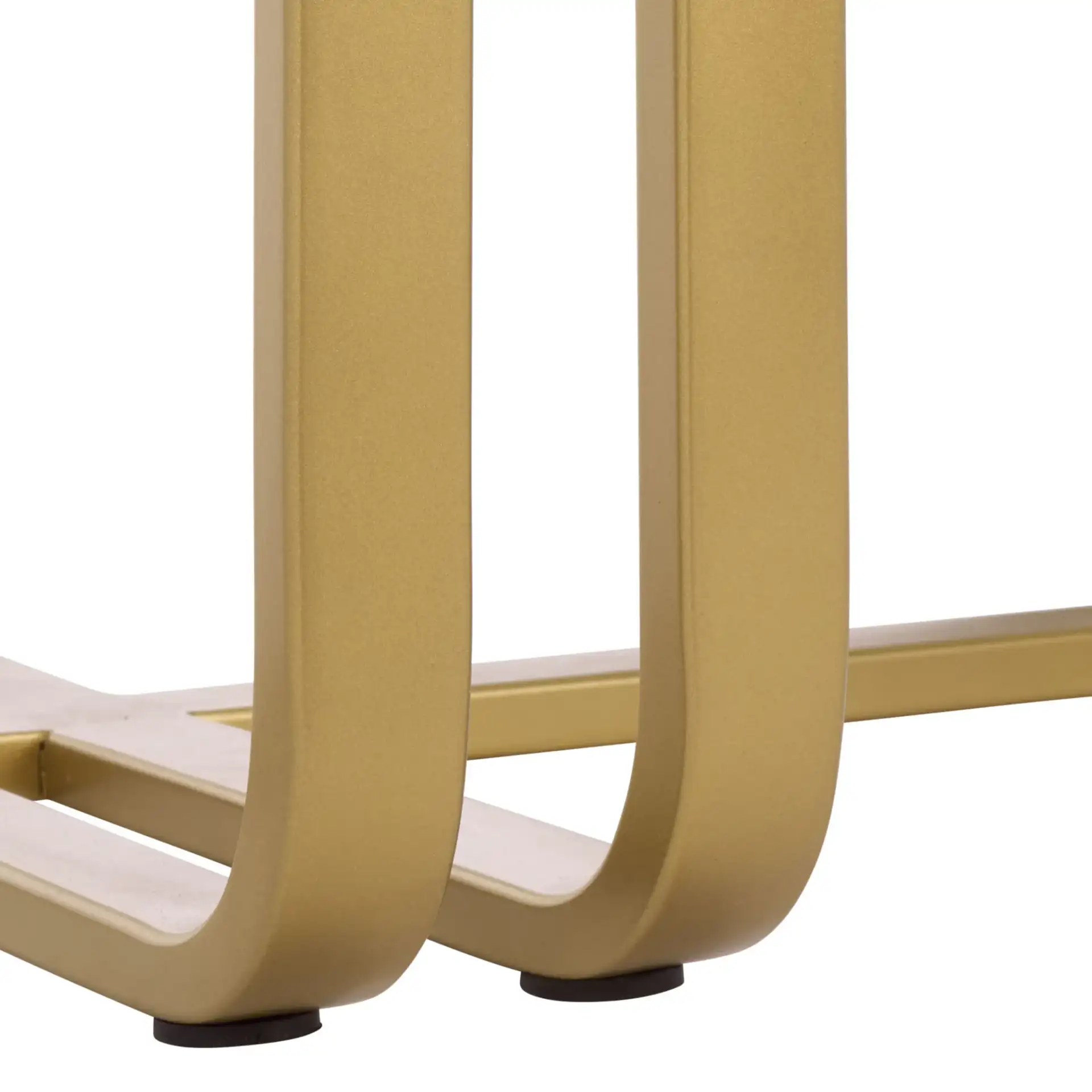 Dominic Glass Top Coffee Table in Brass / Clear, detail view