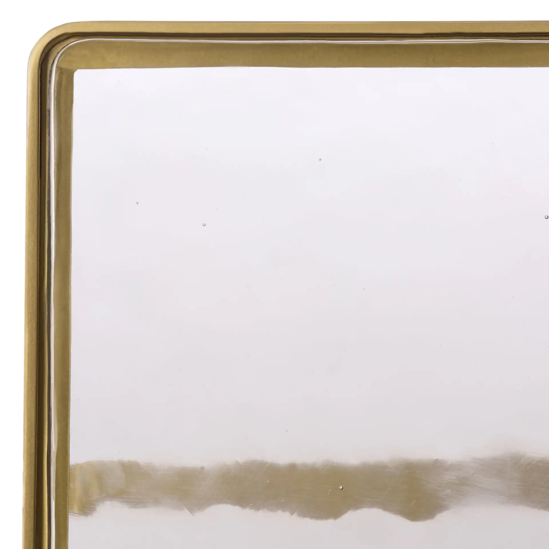 Dominic Glass Top Coffee Table in Brass / Clear, detail view