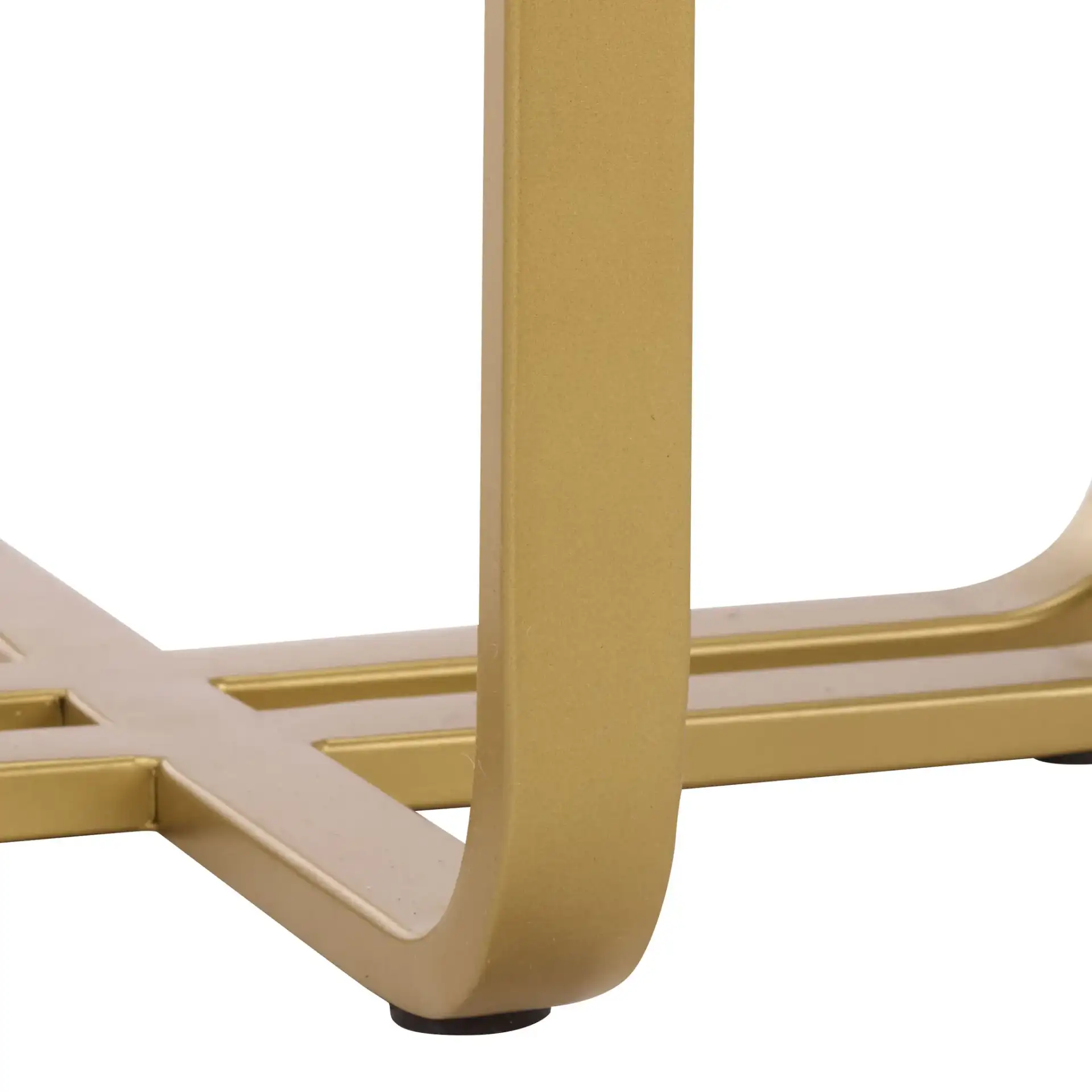 Dominic Glass Top Accent Table in Brass / Clear, detail view