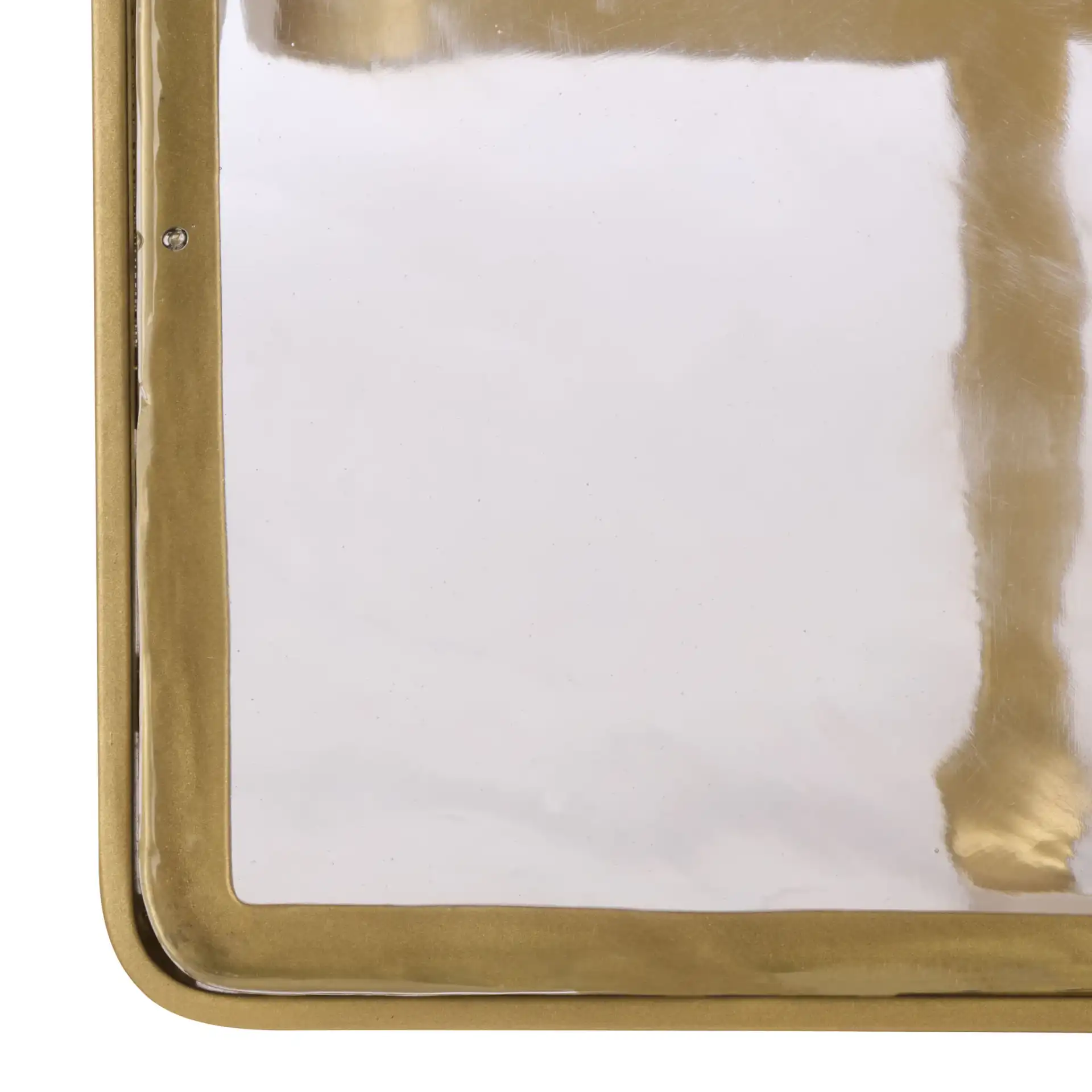 Dominic Glass Top Accent Table in Brass / Clear, detail view