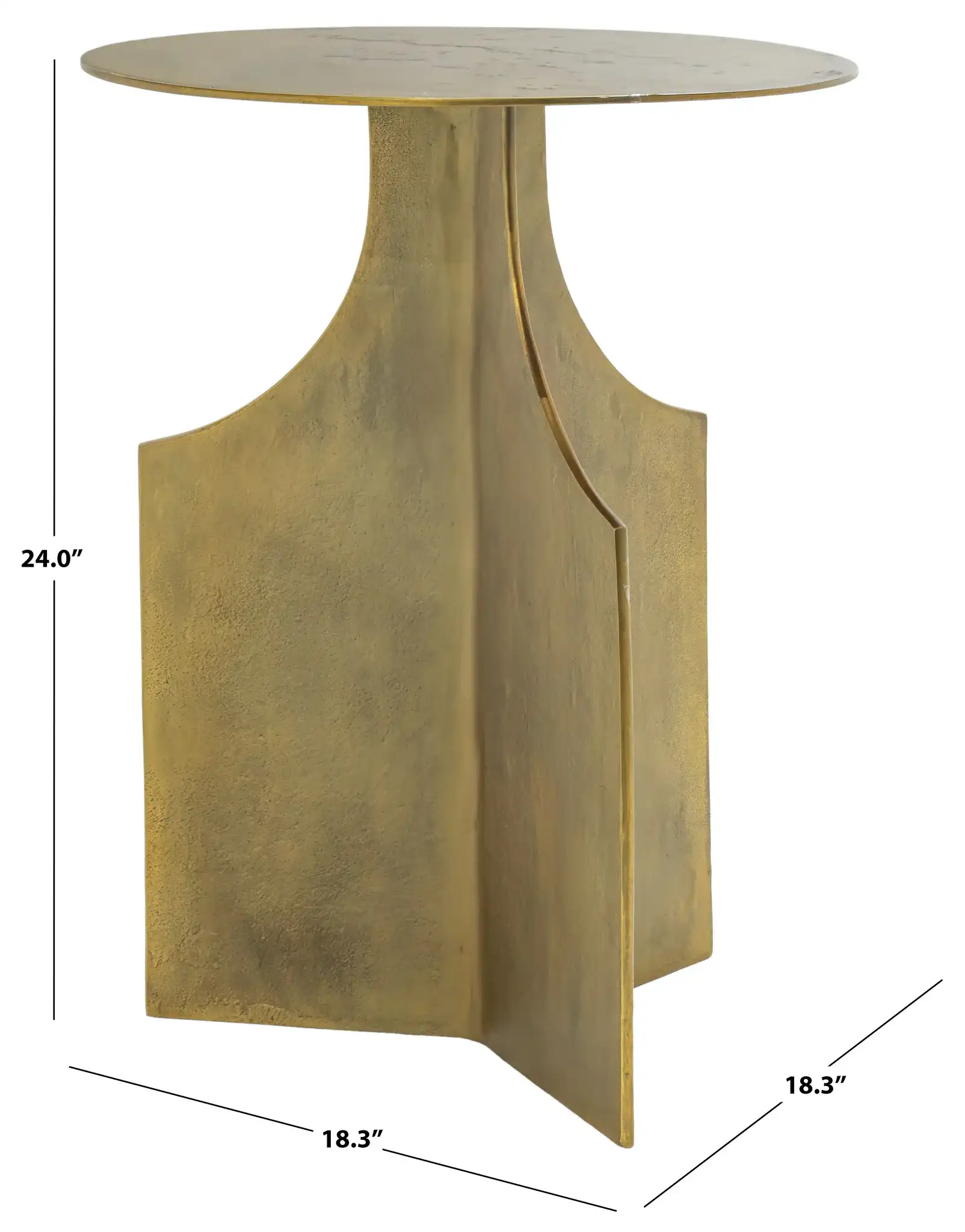 Starbrielle Metal Accent Table in Antique Brass, detail view