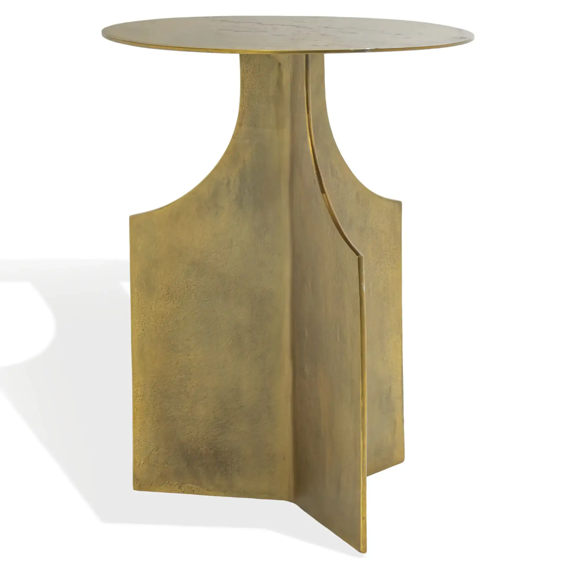 Starbrielle Metal Accent Table in Antique Brass, detail view