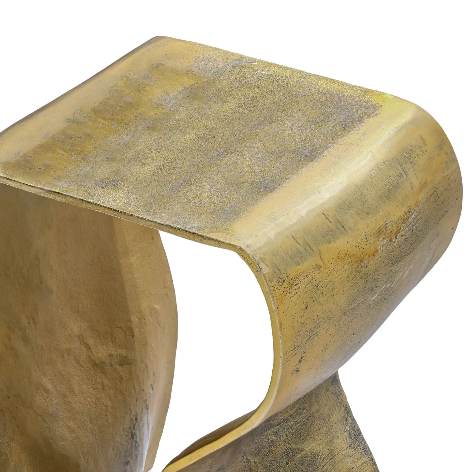 Philbin Metal Accent Table in Antique Brass in a styled room