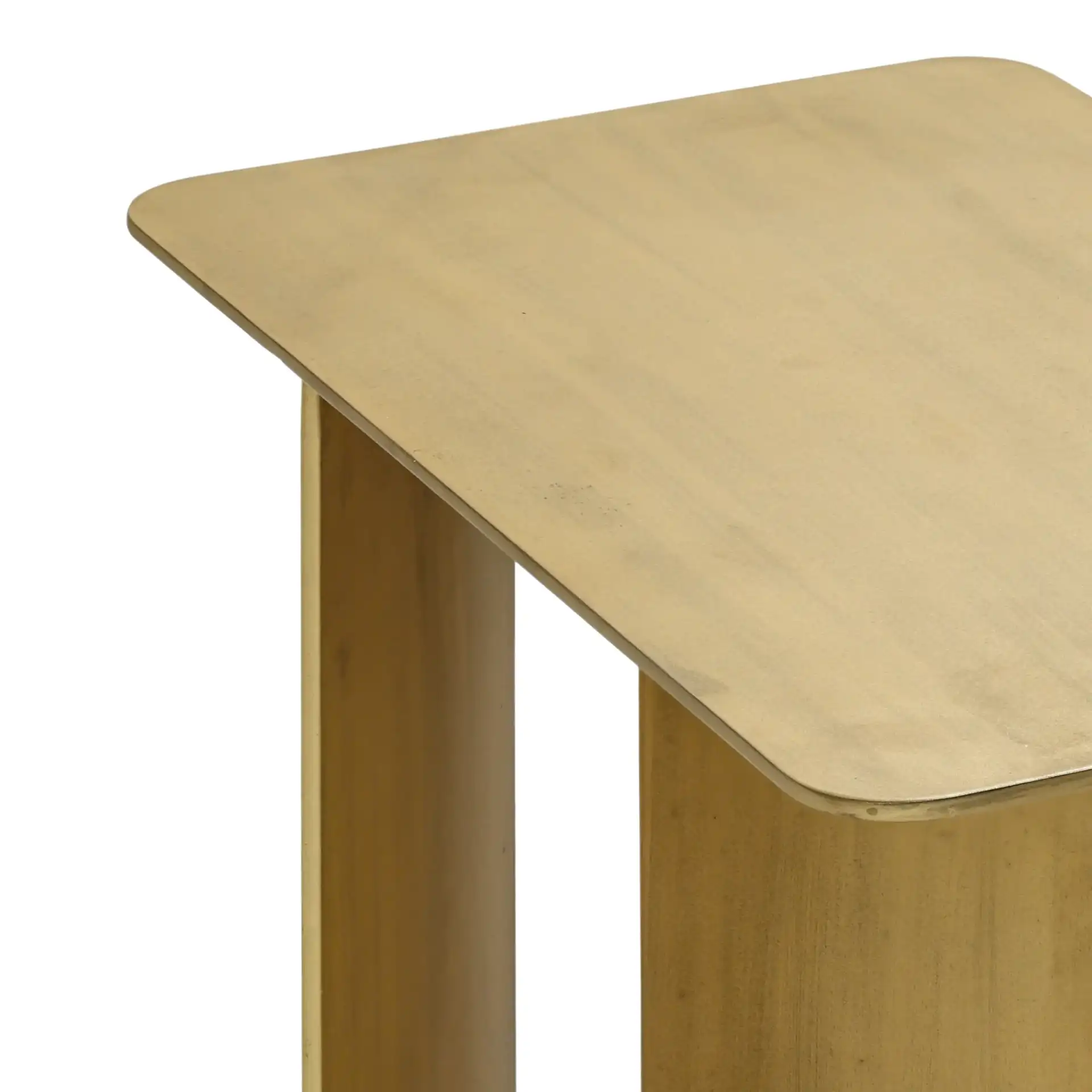 Ortiz Metal Accent Table in Antique Brass in a styled room