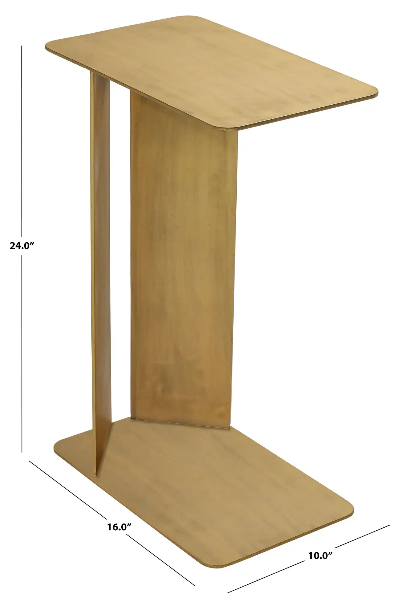 Ortiz Metal Accent Table in Antique Brass, detail view