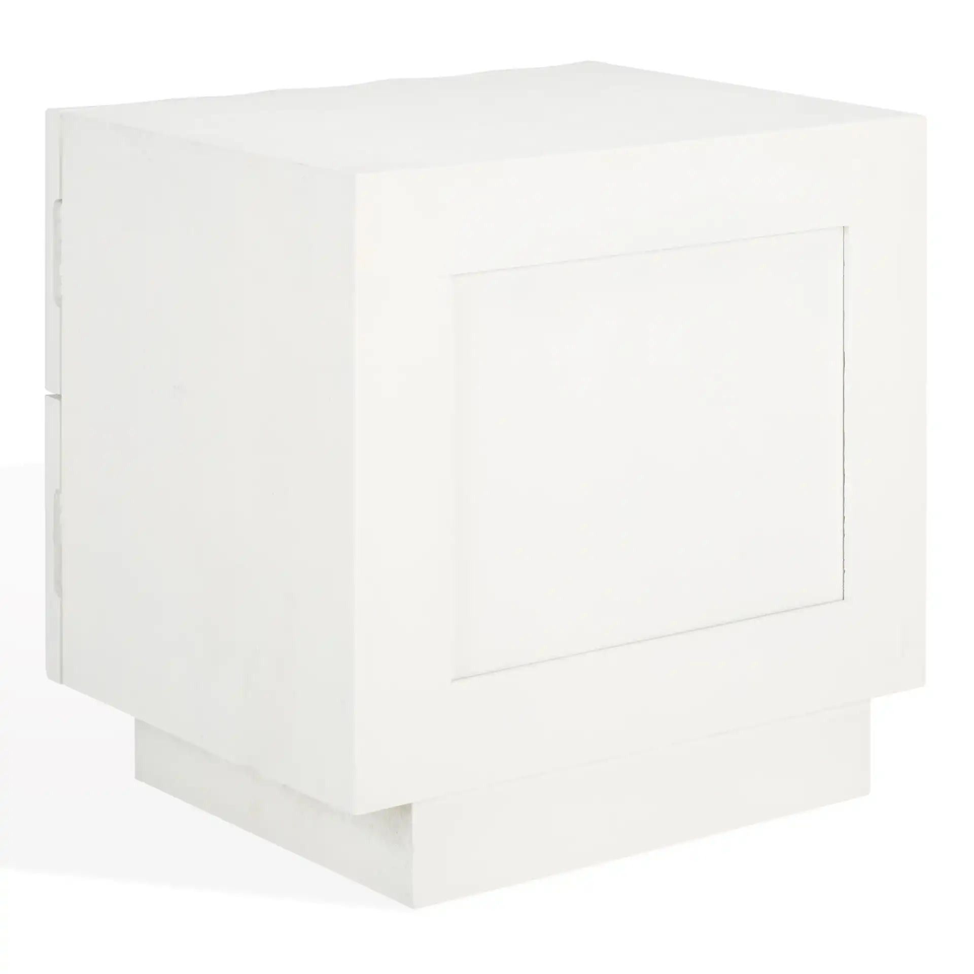 Woodworth Two-Drawer Nightstand in White, detail view