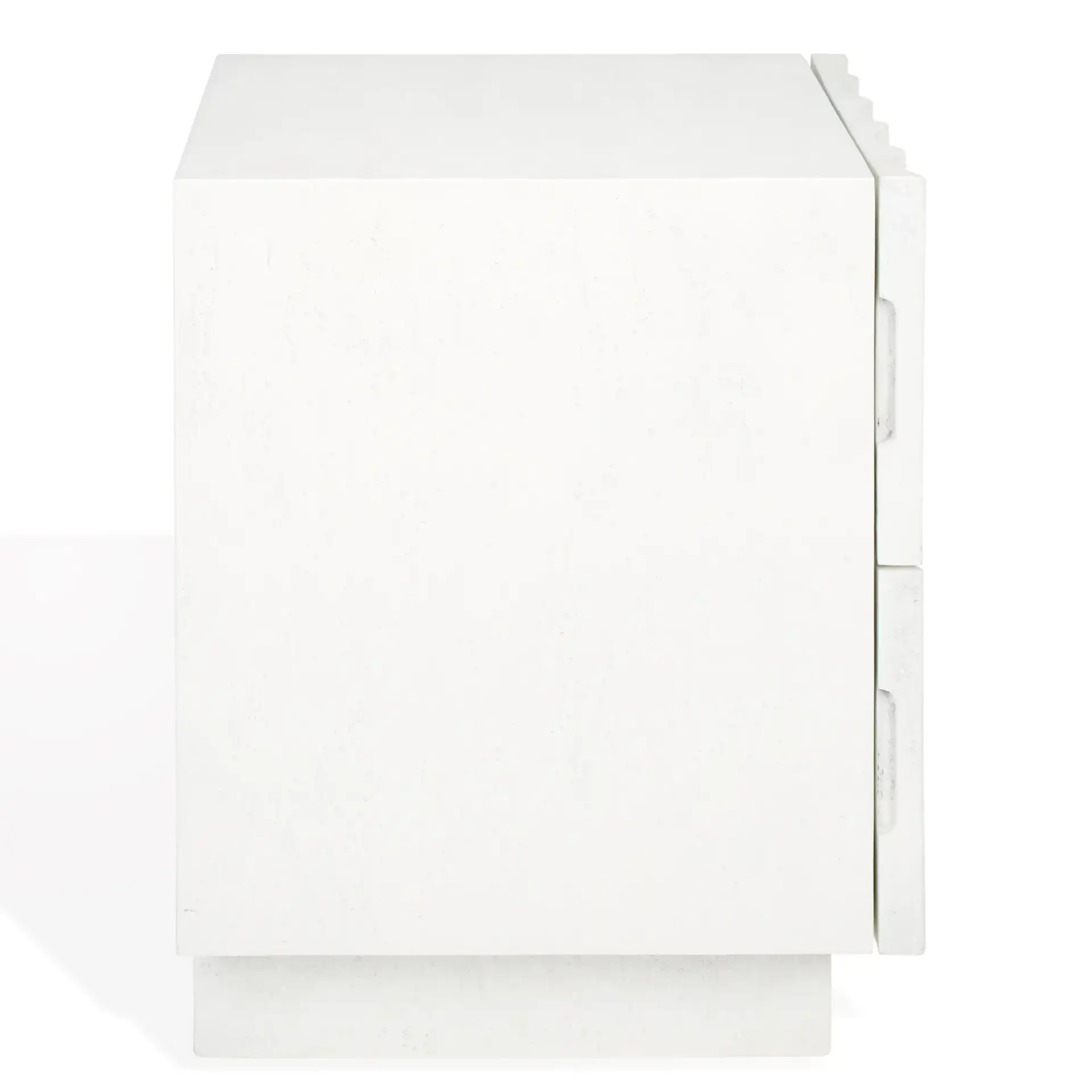Woodworth Two-Drawer Nightstand in White, detail view