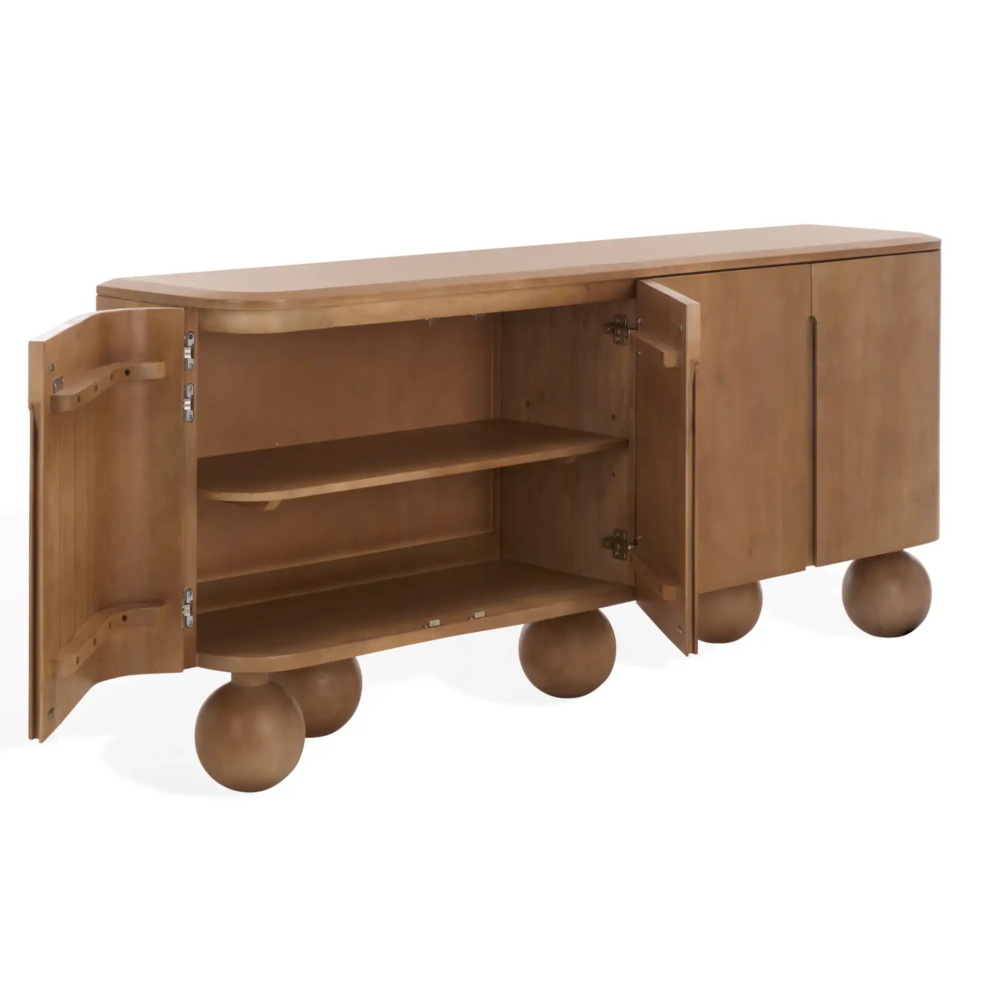 Tuckerman Four-Door Wood Sideboard in Natural, detail view