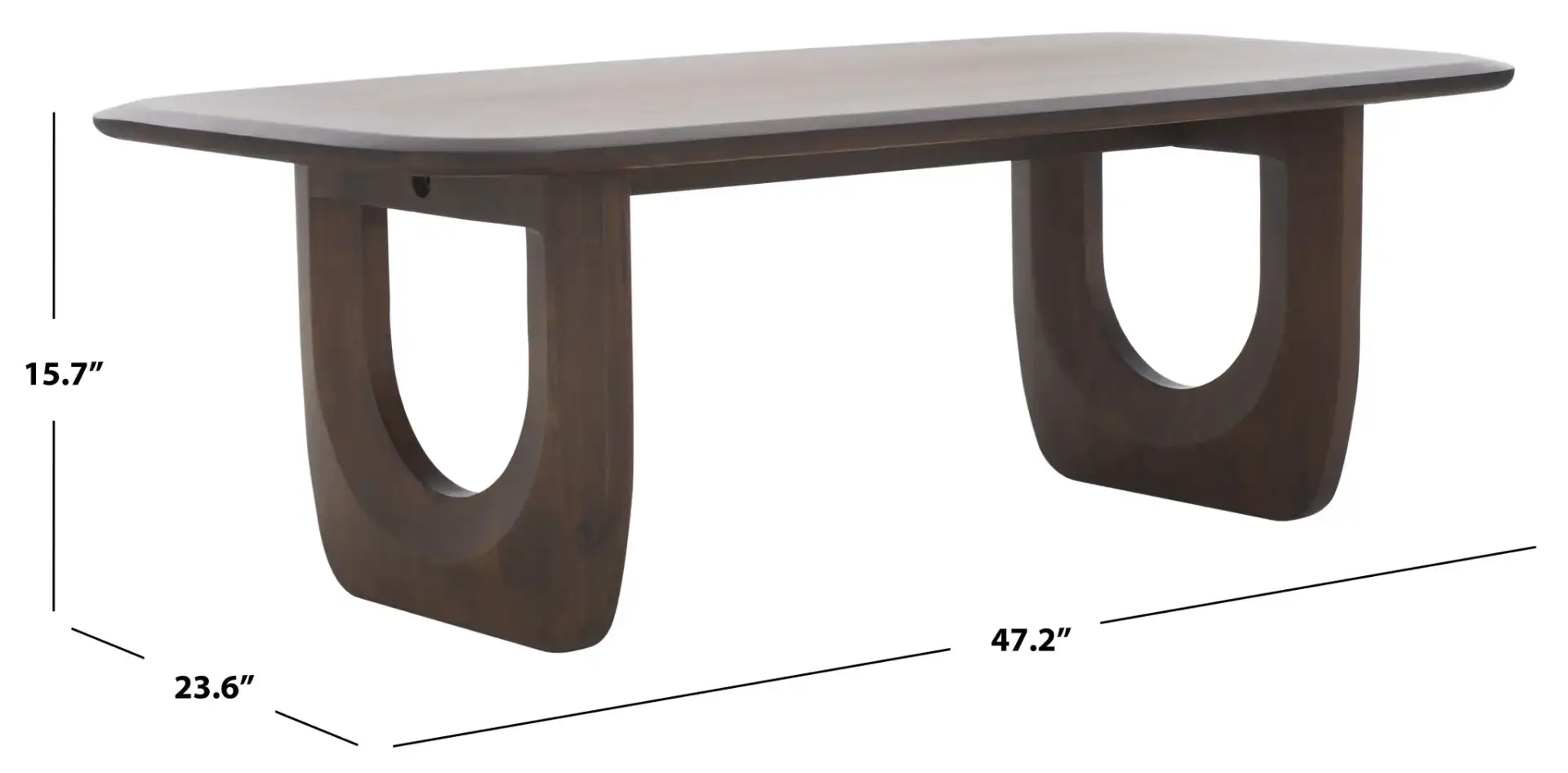 Cassiette Wood Coffee Table in Walnut, detail view