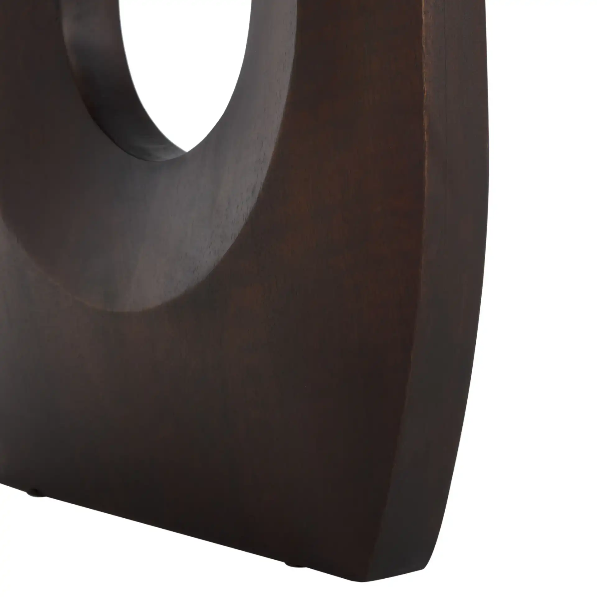 Cassiette Wood Console Table in Walnut, detail view