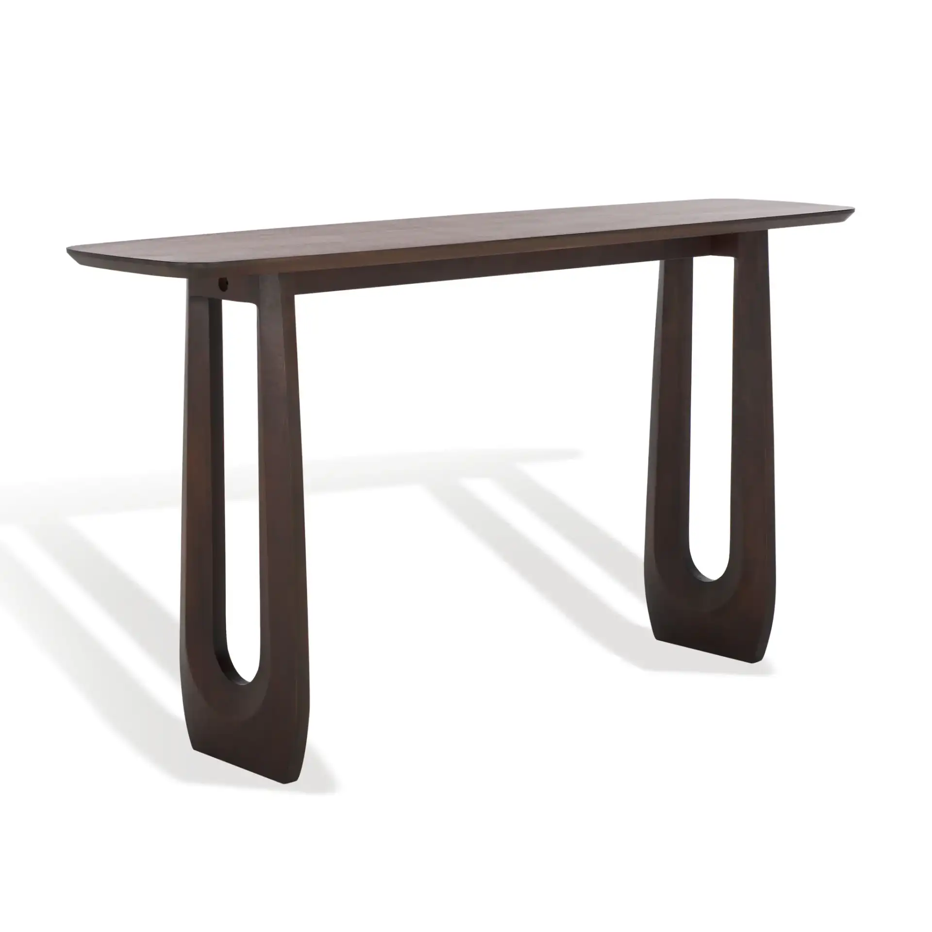 Cassiette Wood Console Table in Walnut, detail view