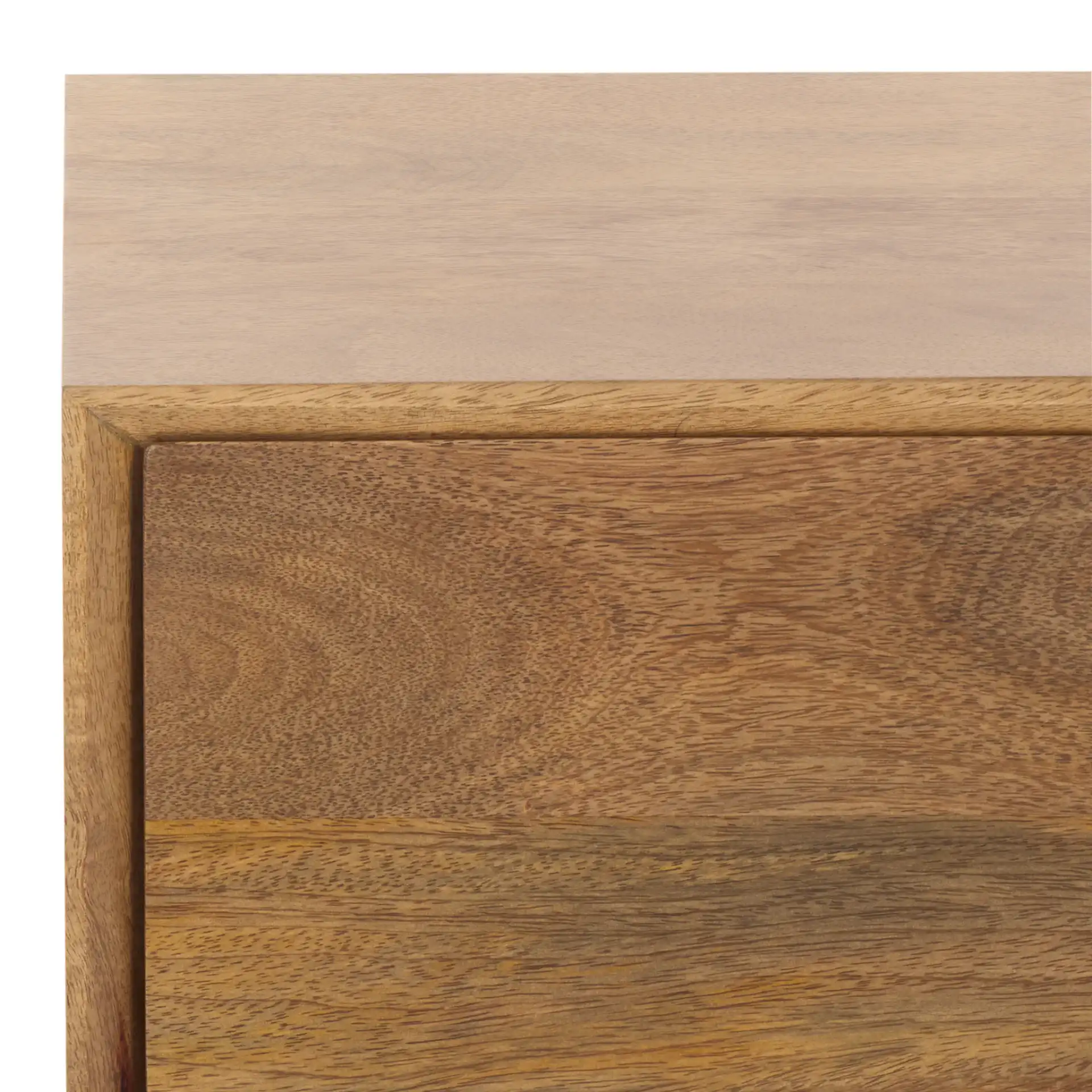 Grigorio One-Drawer Nightstand in Brown in a styled room